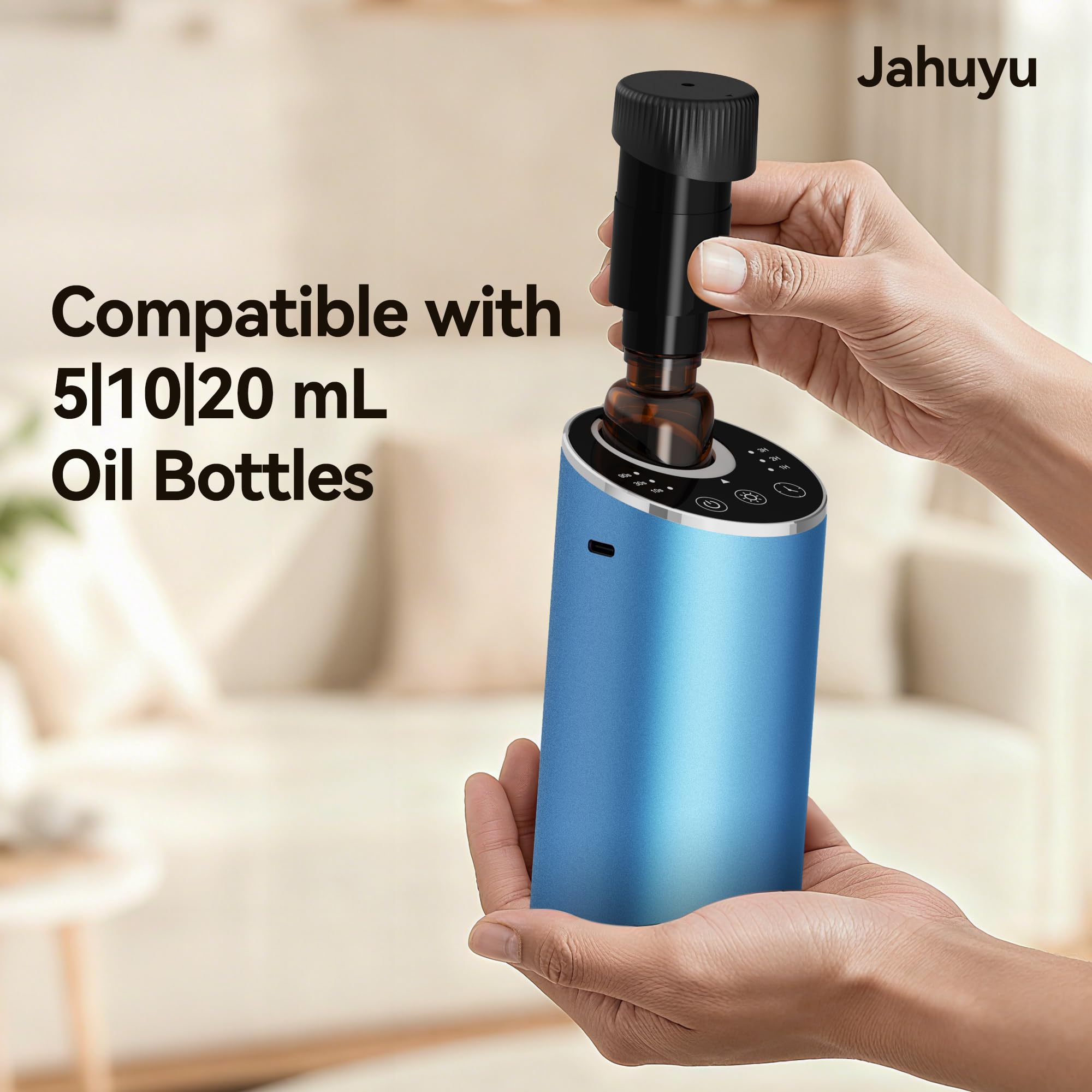 JAHUYU waterless diffuser blue detachable nozzle for quick scent swap