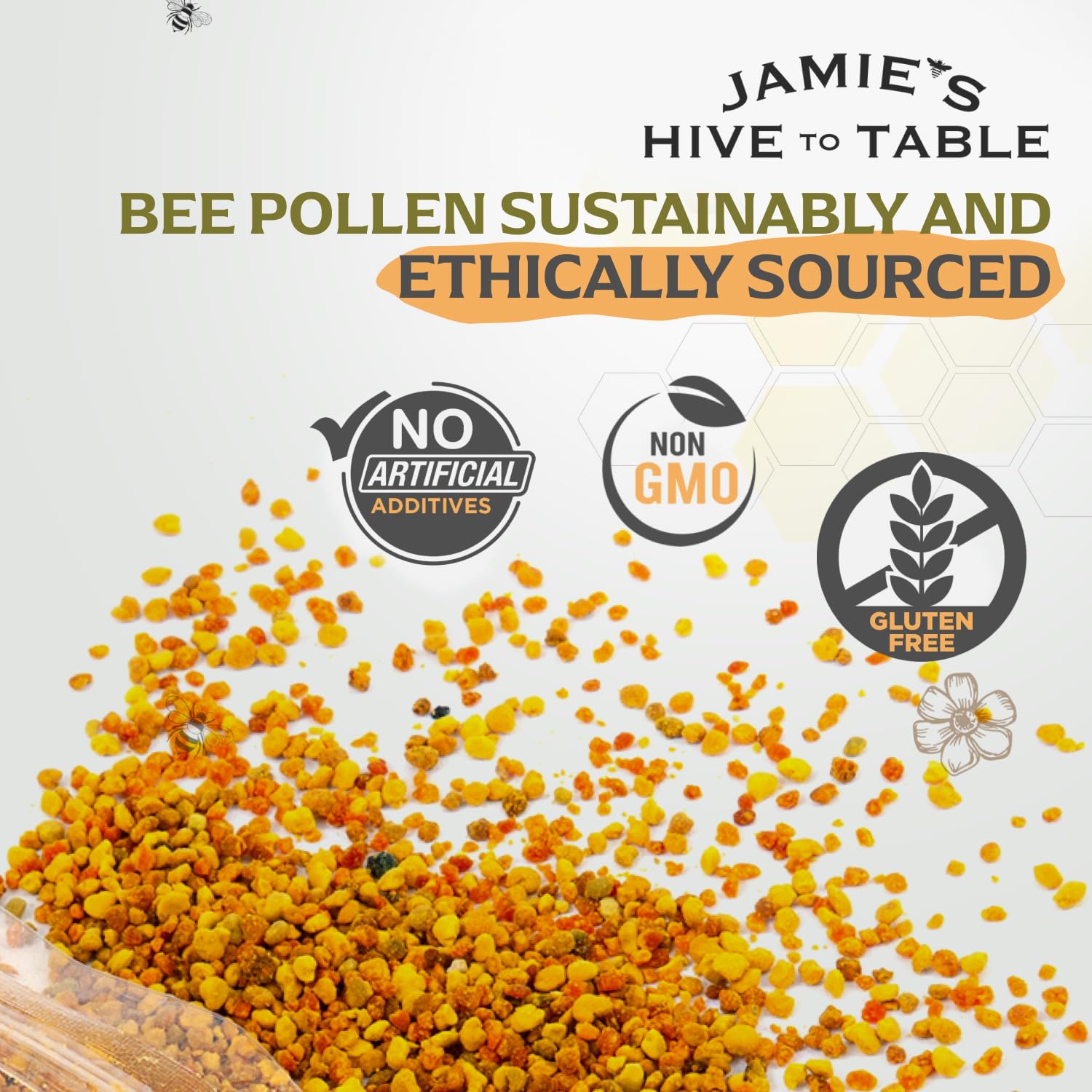 Energy bar featuring Jamie's Hive to Table bee pollen