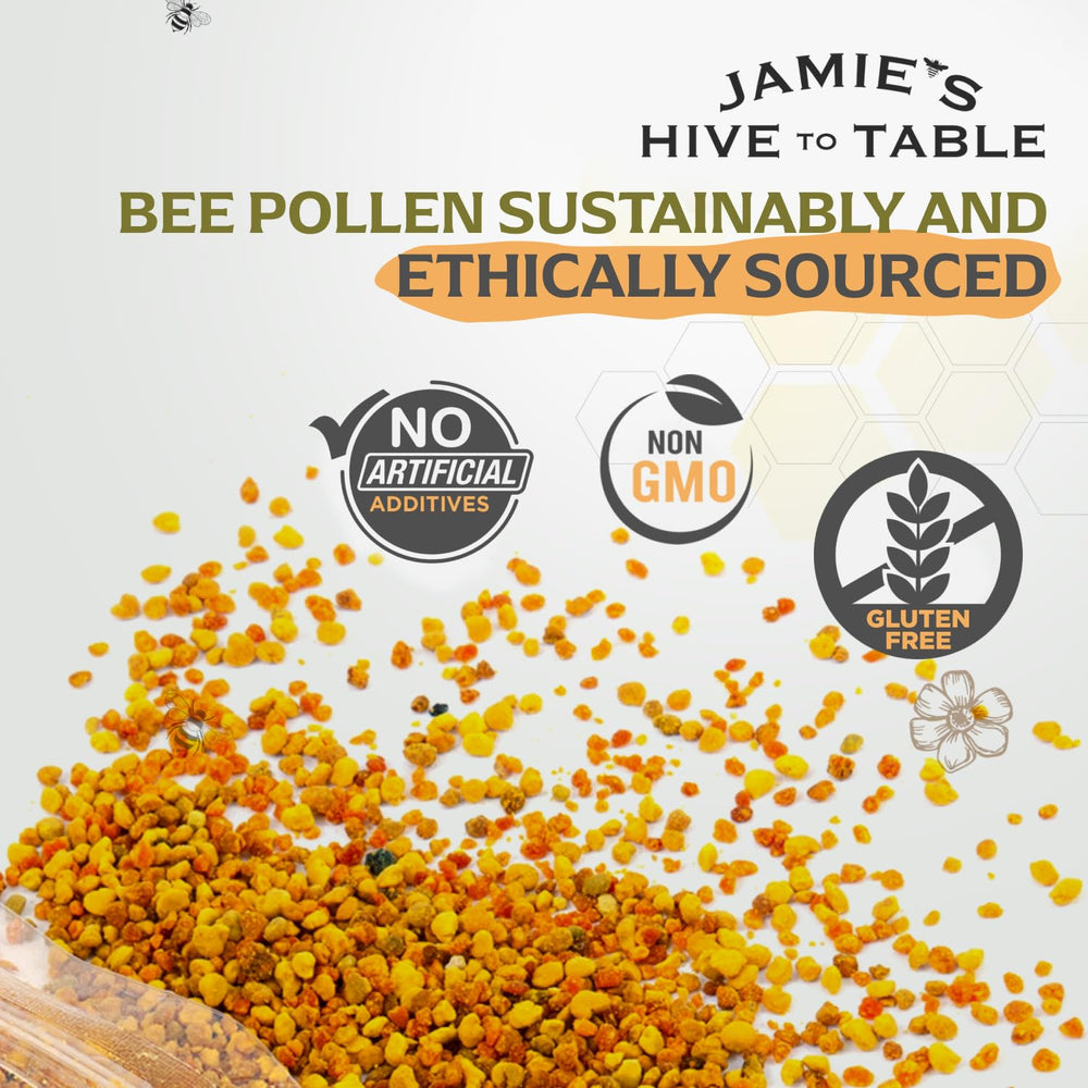 Energy bar featuring Jamie's Hive to Table bee pollen
