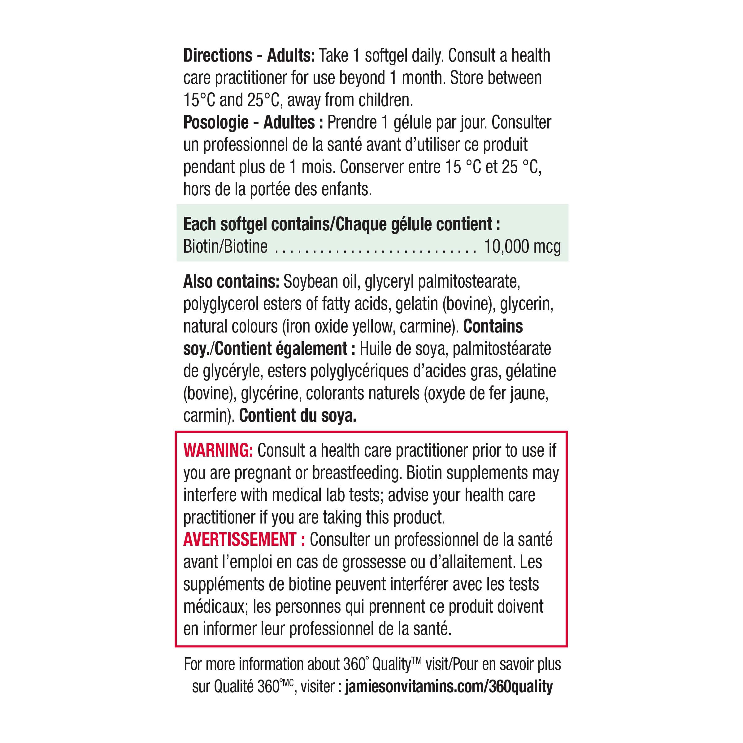 Jamieson Biotin on shelf representing convenient value-size bottle
