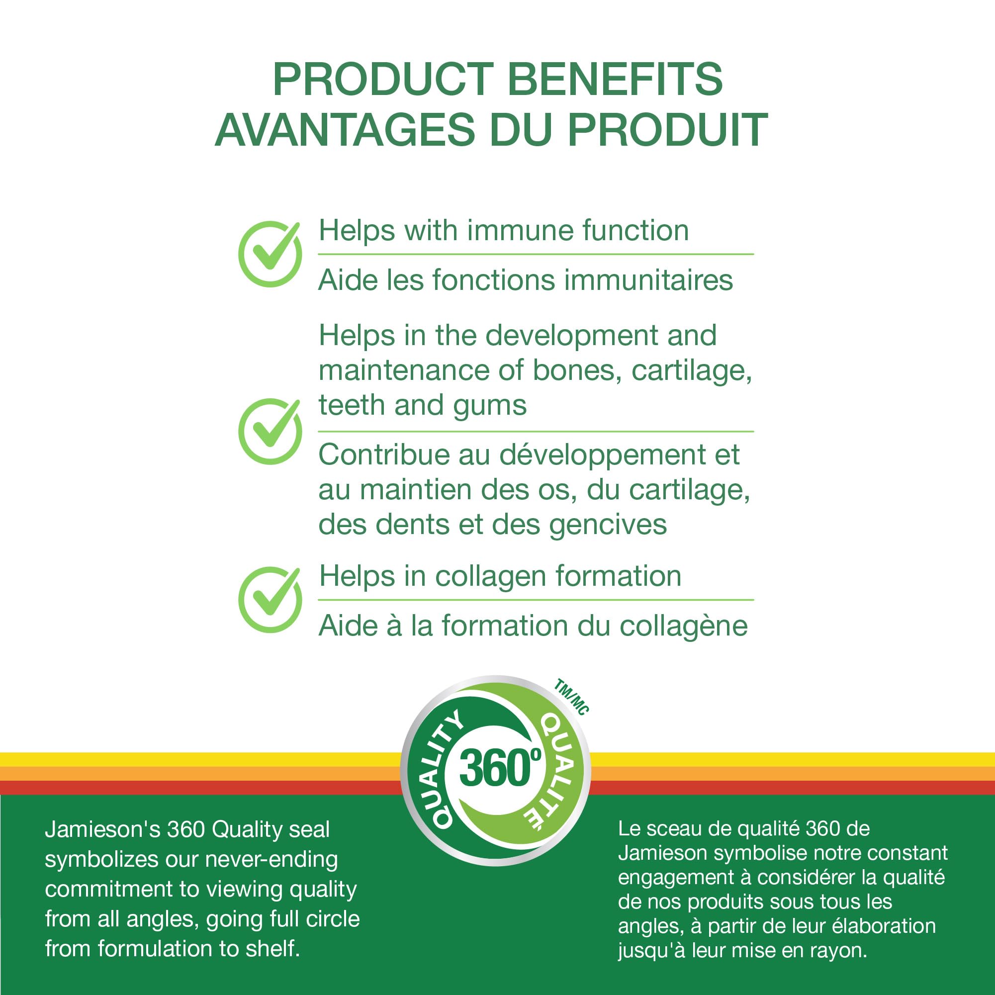 Jamieson vitamin C chewables support collagen production and iron absorption