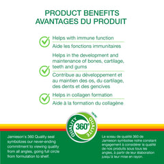 Jamieson vitamin C chewables support collagen production and iron absorption