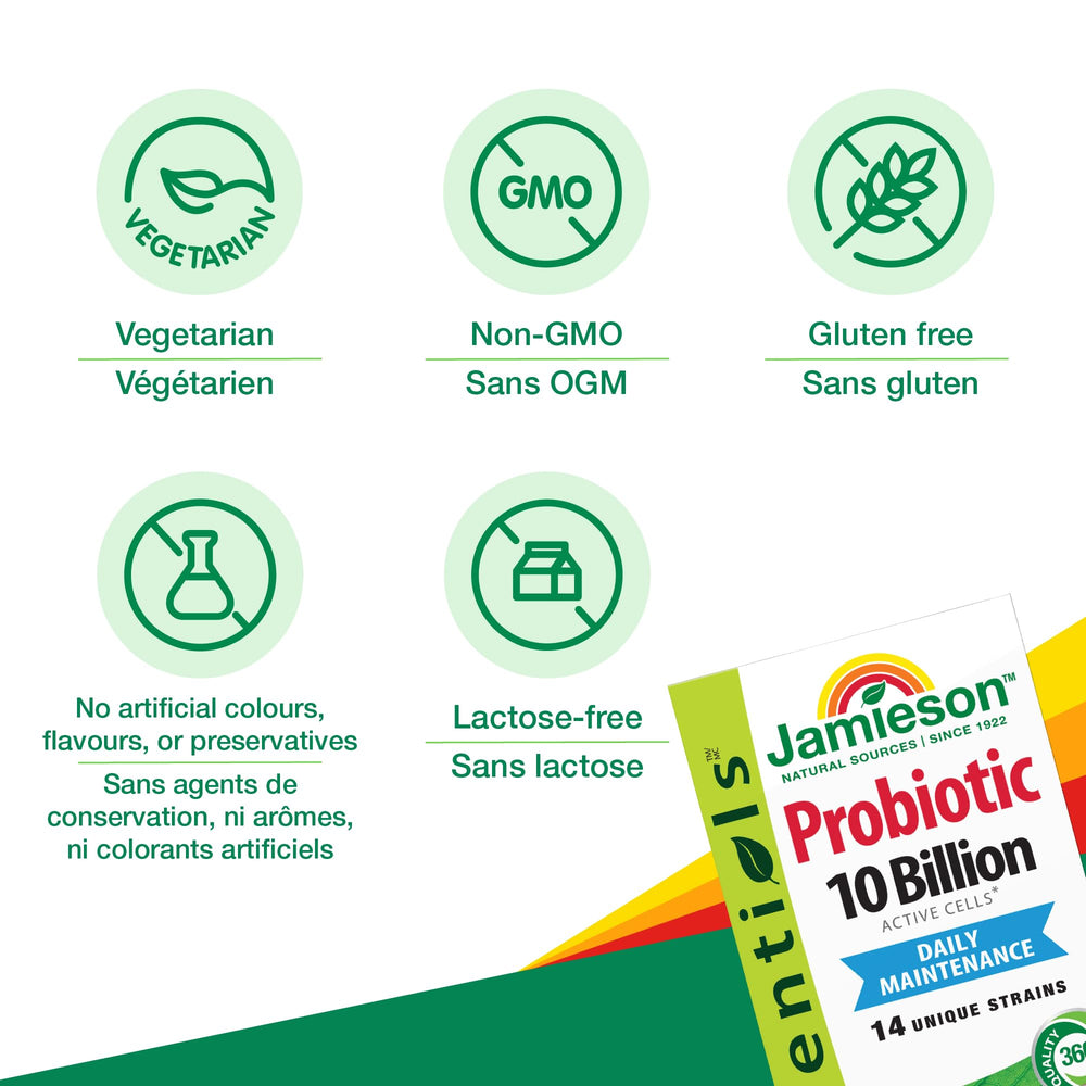 Jamieson digestive health graphic communicates balanced gut wellness for everyday comfort.