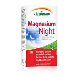 Jamieson Magnesium Night bottle pour suggests a nighttime routine for relaxed nerves.
