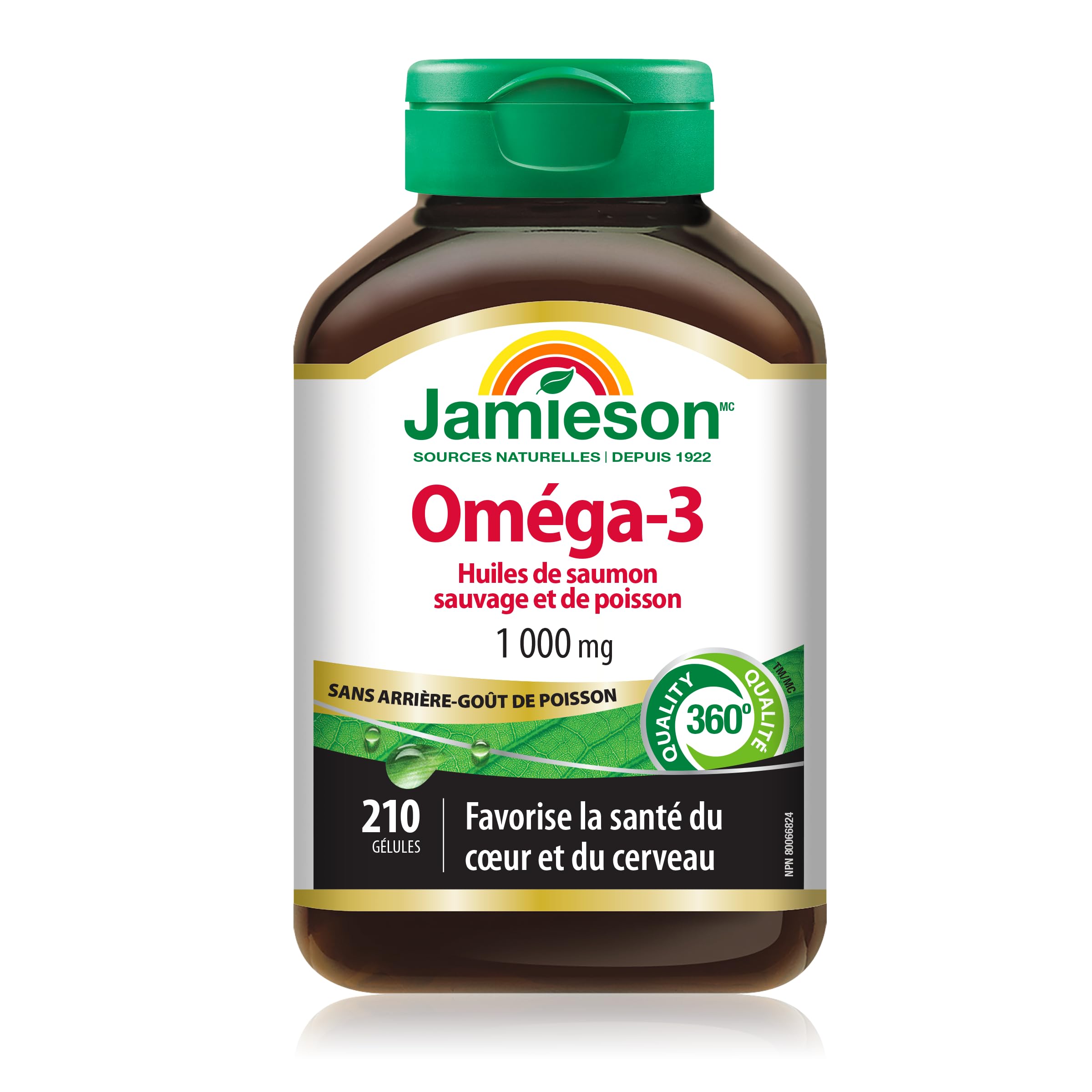Jamieson No Fishy Aftertaste label closeup highlighting quality testing