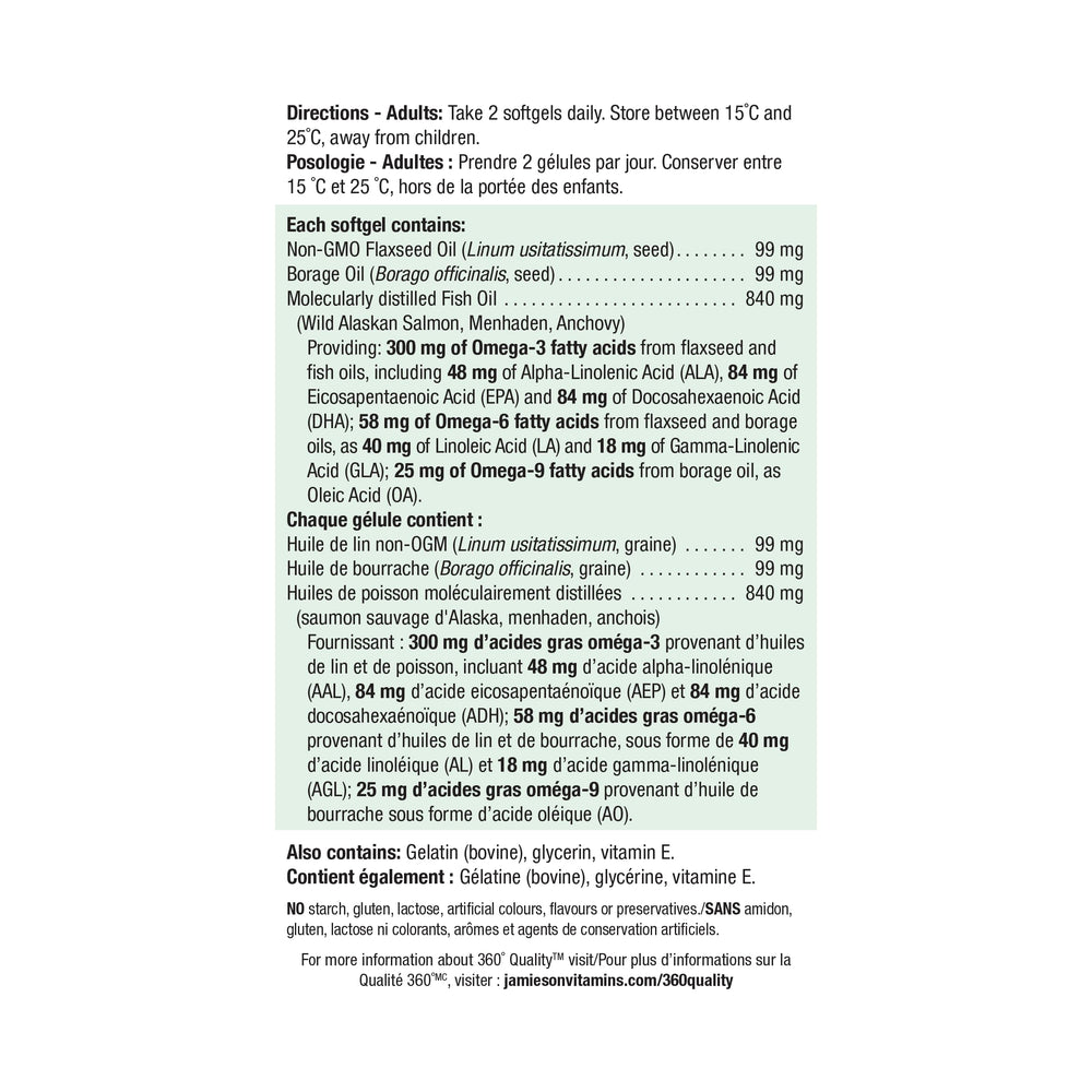 Jamieson Omega 3-6-9 is gluten-free and easy to digest