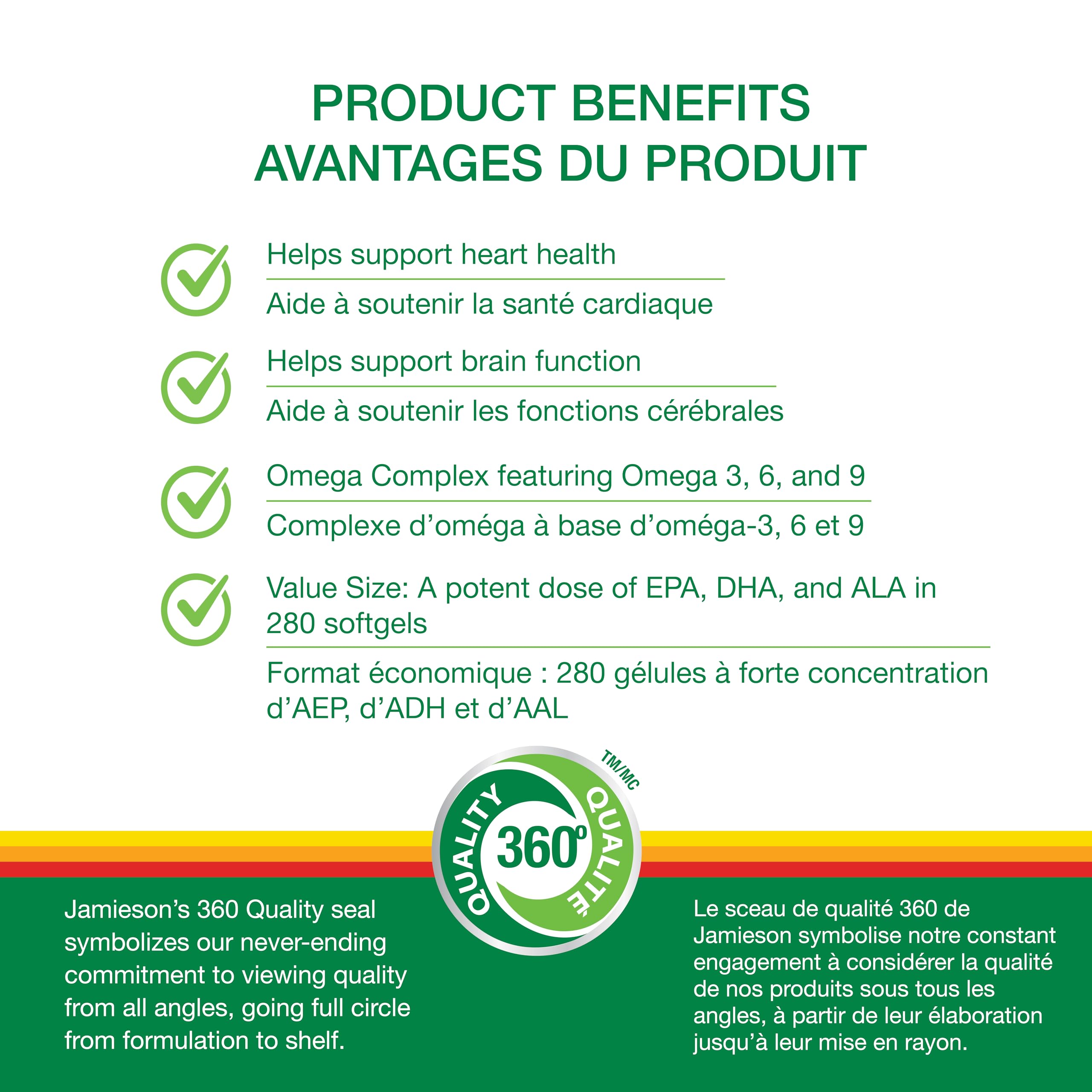 Jamieson Omega 3-6-9 ingredients label highlights flax, borage, and fish oils