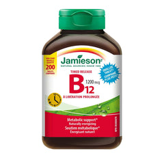 Jamieson Timed Release Vitamin B12 1200 mcg bottle front supports steady daily energy