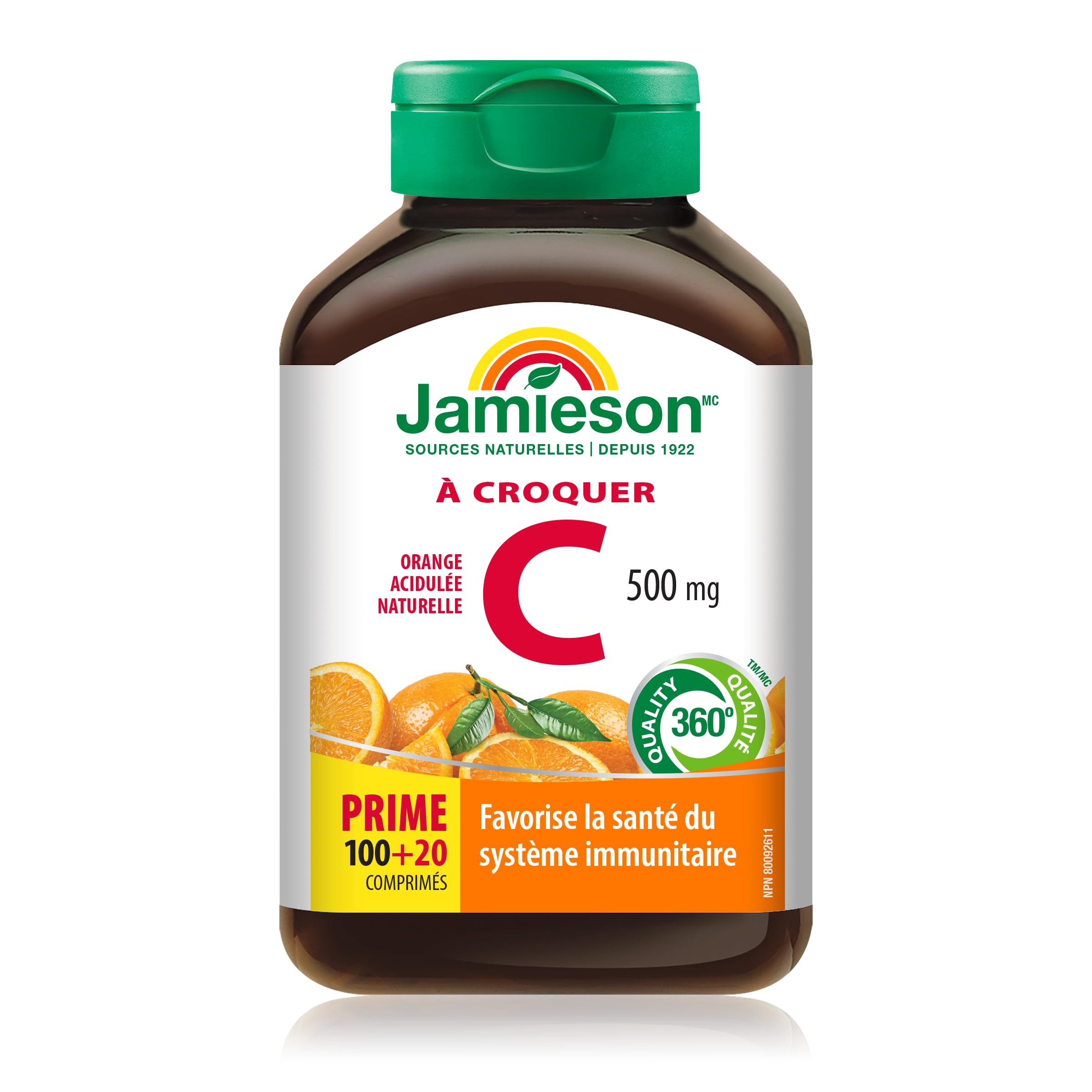 Close-up of Jamieson Vitamin C Orange chewables for kid-friendly immune support