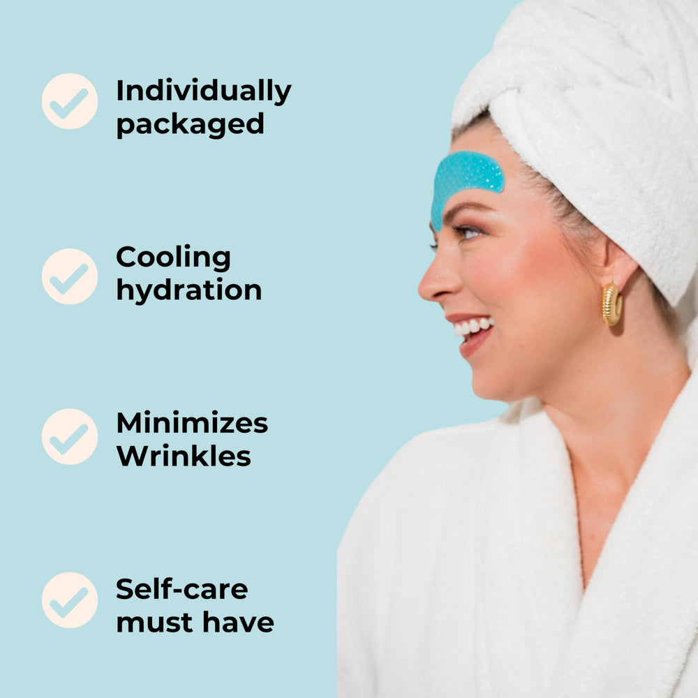 Jane Vine forehead patches after use offer calming, relaxing sensation.