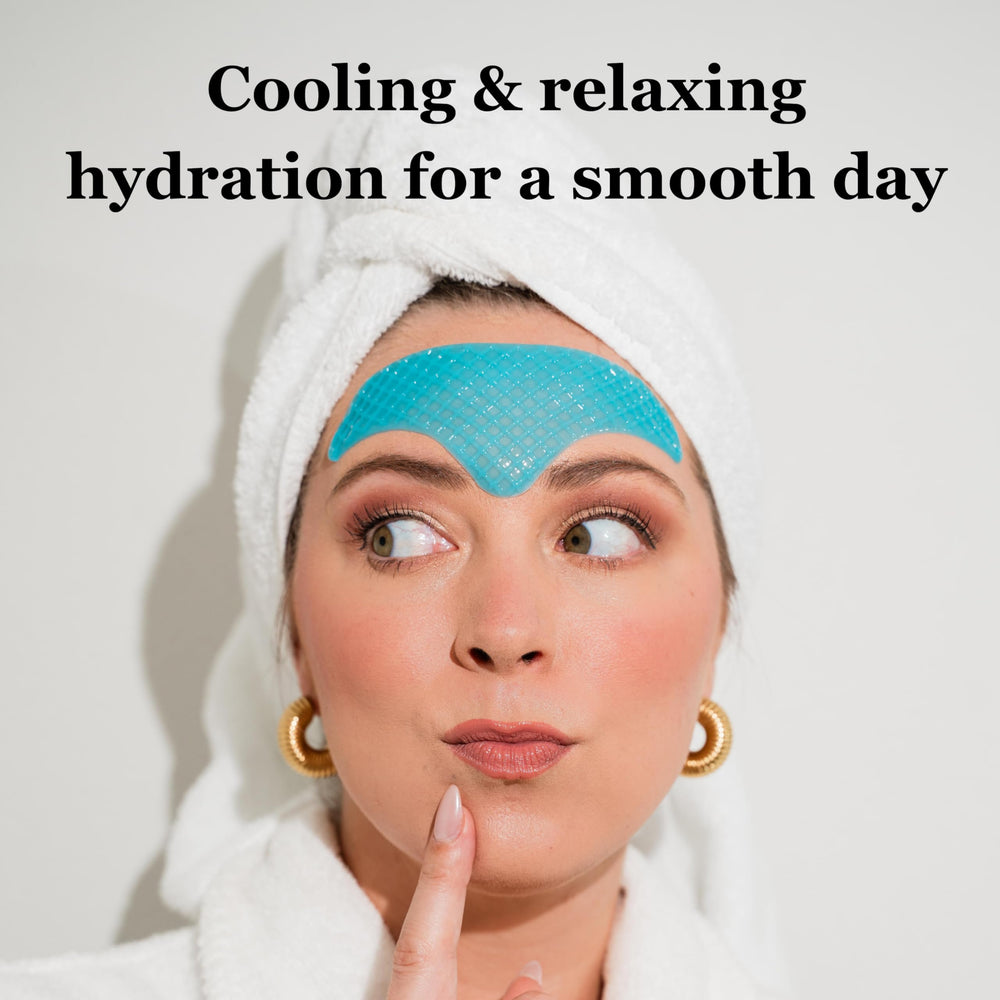 Jane Vine forehead patches close-up cooling highlights soothing, refreshing feel.