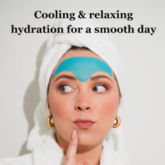 Jane Vine forehead patches close-up cooling highlights soothing, refreshing feel.