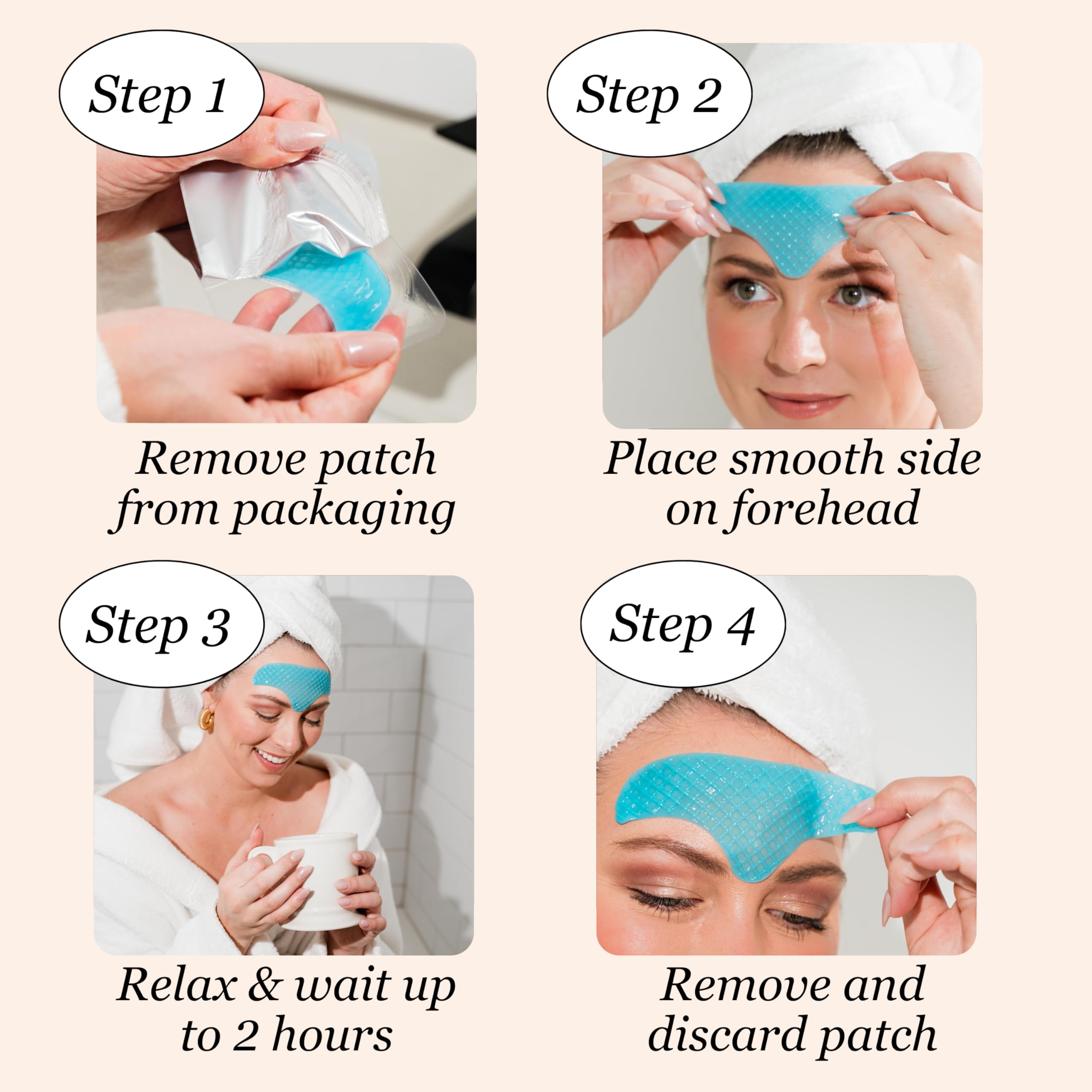 Jane Vine forehead patches ingredient close-up shows collagen and hyaluronic acid benefits.
