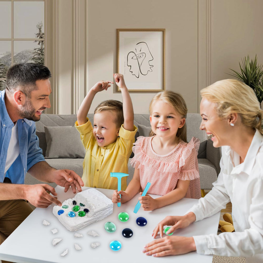 Janeunique Gemstone Dig Kit indoor-friendly activity encourages constructive family science.