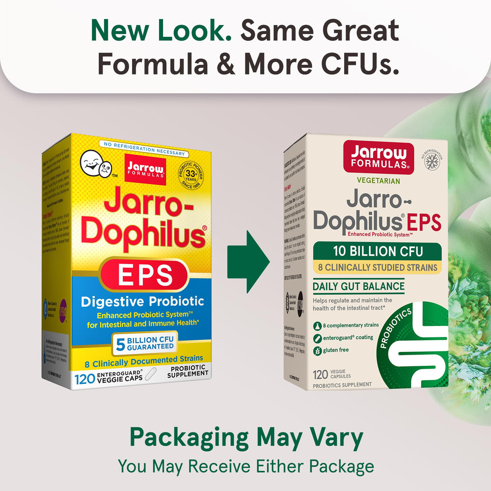 Capsules close-up highlighting Enteroguard coating on Jarro-Dophilus EPS