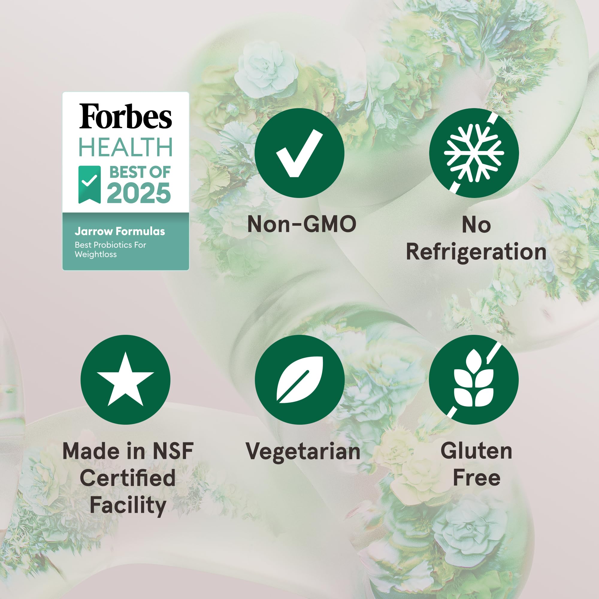 Product label notes eight clinically studied strains in the blend