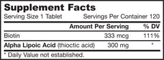 Jarrow Formulas Alpha Lipoic Sustain 300 tablets inside bottle show the value-size pack for easy dosing.