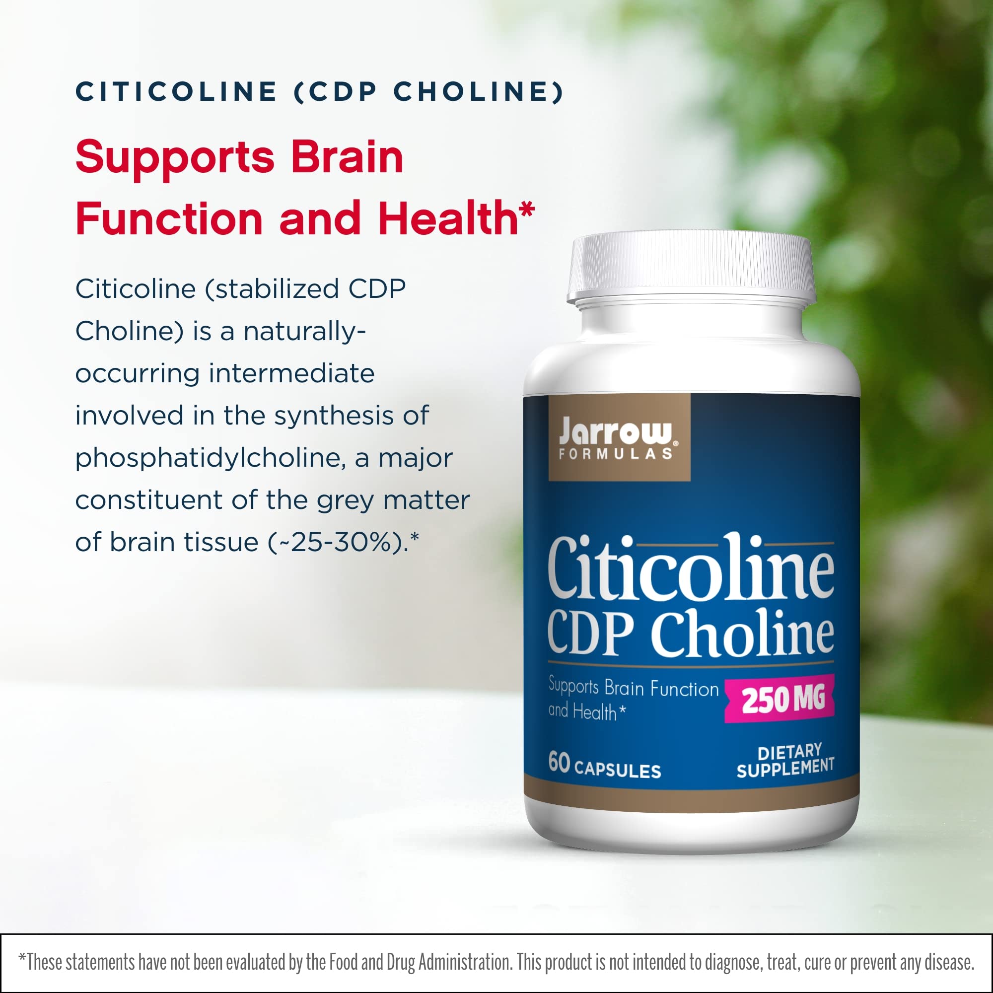 Two-pack of Jarrow Formulas Citicoline 60-capsule bottles ready for steady use.