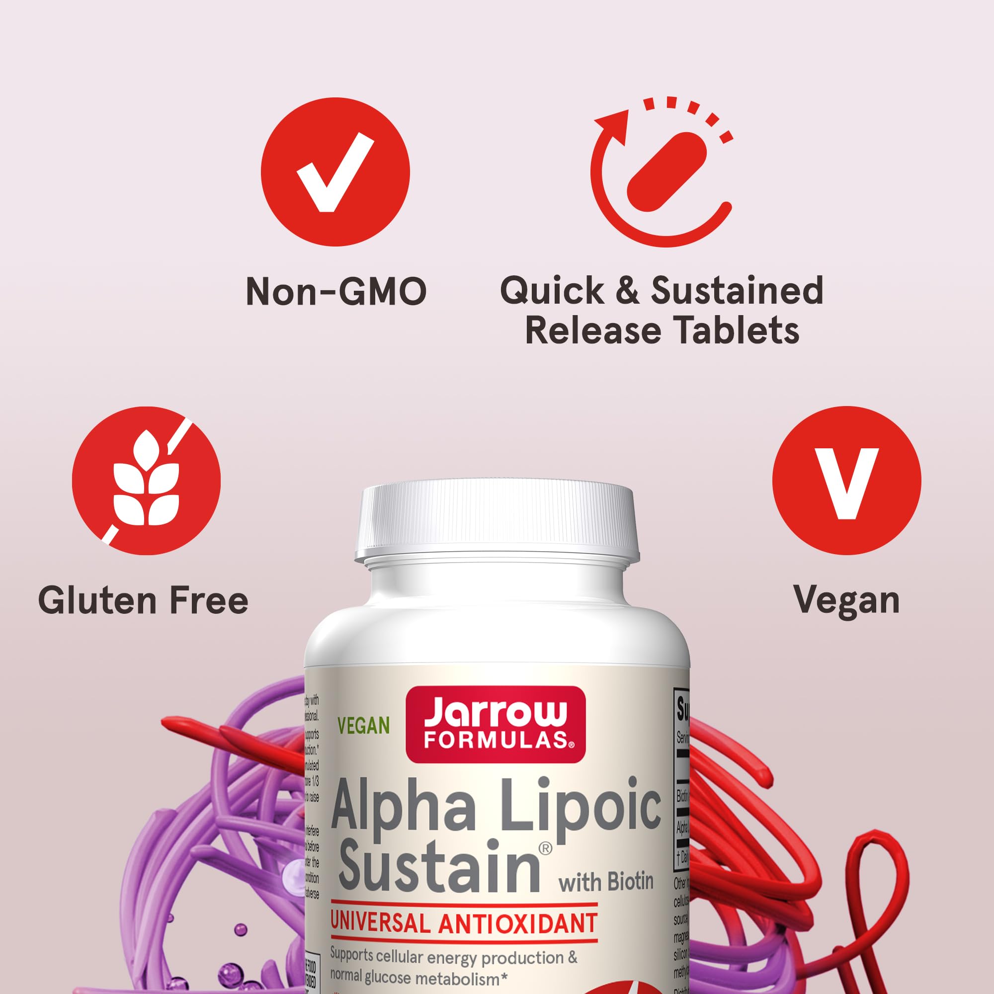 Daily dosage cue on bottle indicates one tablet two times daily with meals.