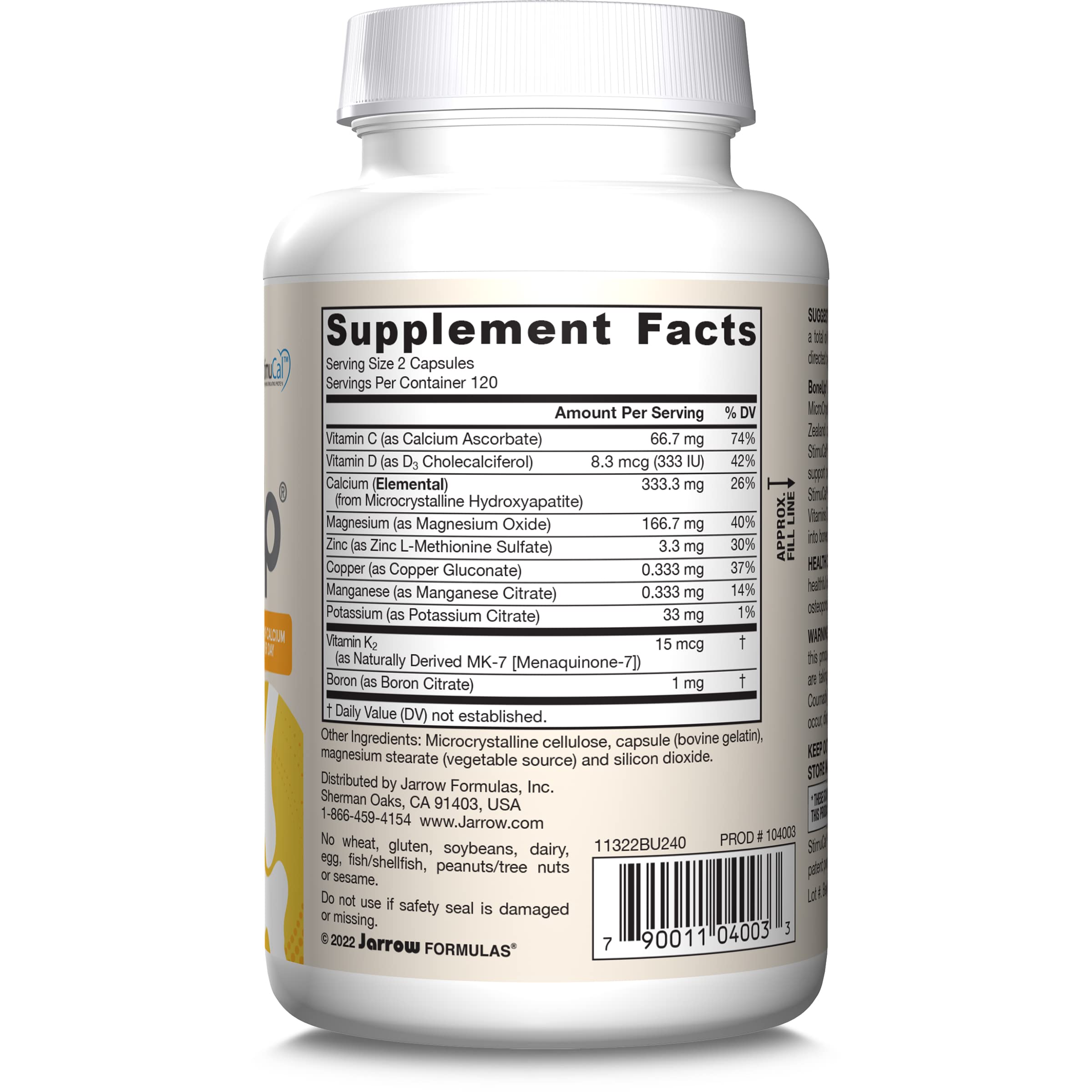 Bone-Up ingredients list close-up showcasing premium formulation