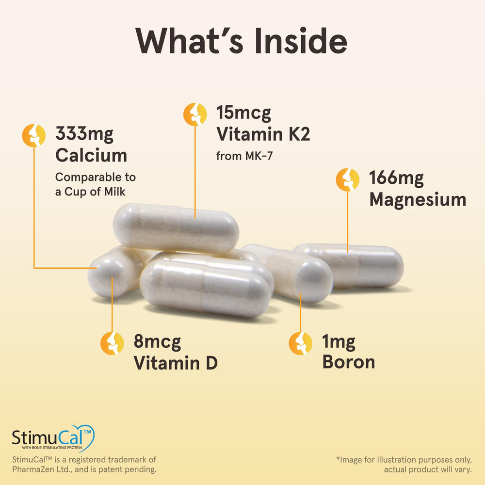 Bone-Up serving suggestion illustrating daily dosing for calcium delivery