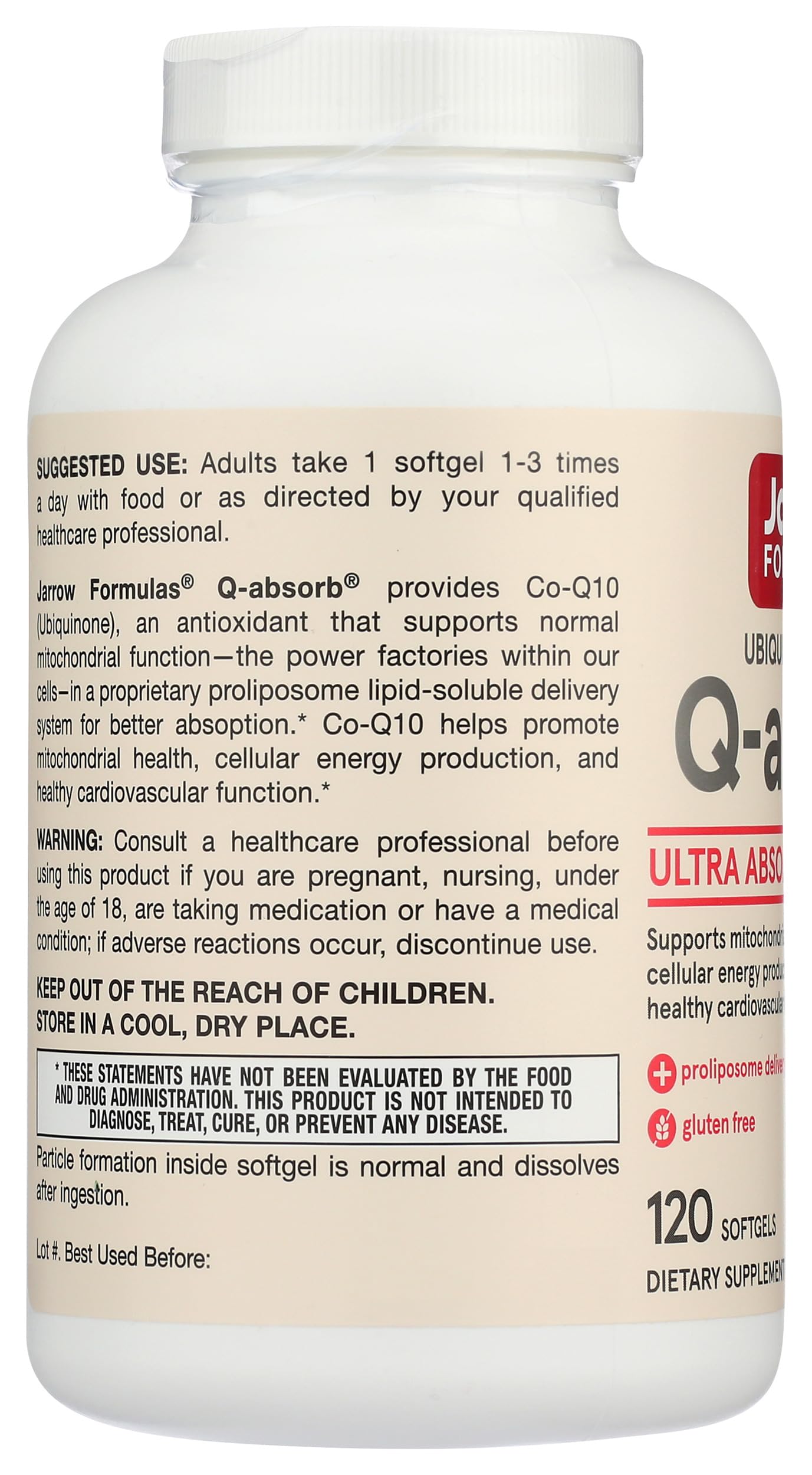 Jarrow Formulas clinical studies visual communicates Q-absorb research.