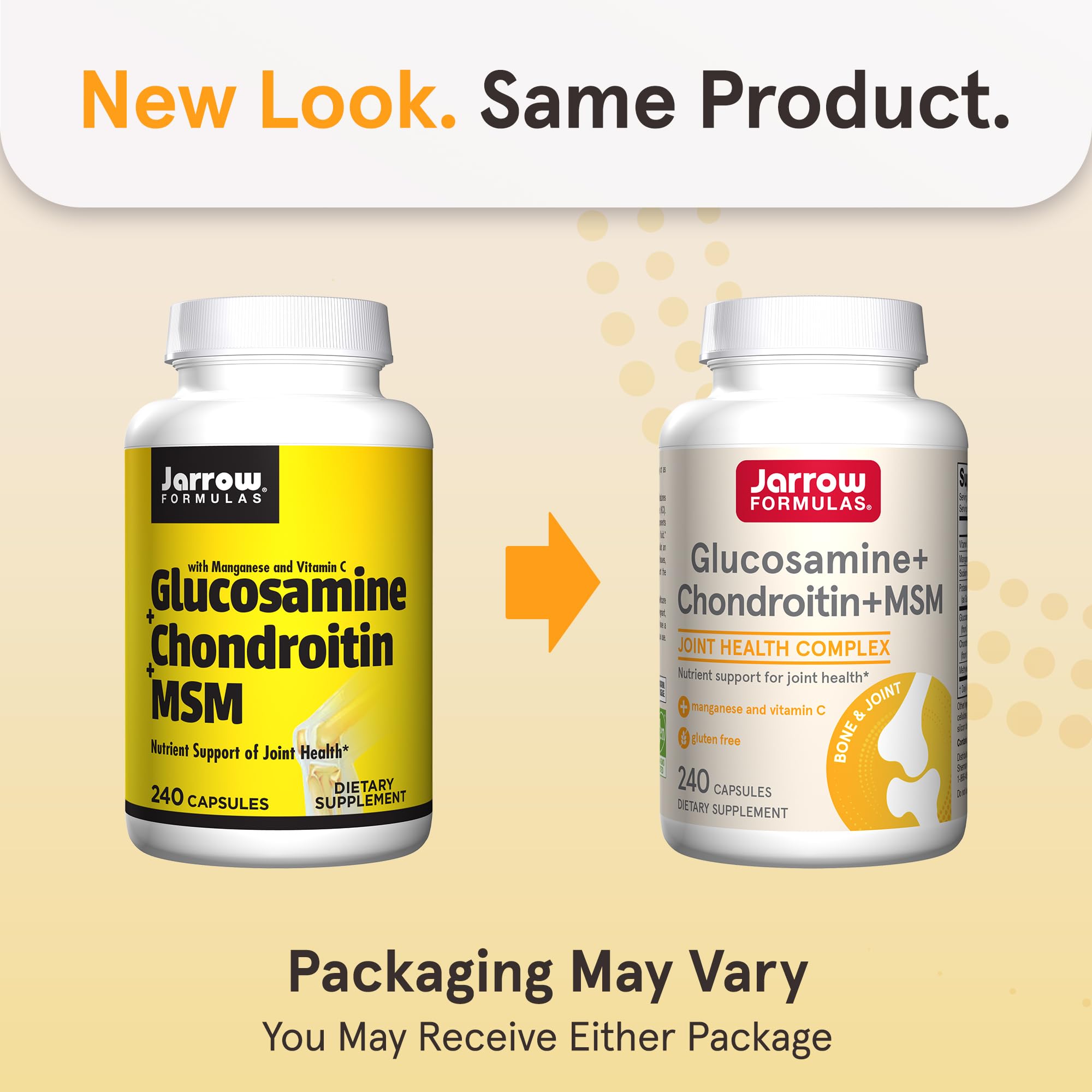 Jarrow Formulas capsules inside bottle shown for convenient daily joint care.