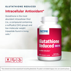 Jarrow Formulas Glutathione Reduced capsules ready for daily intake.