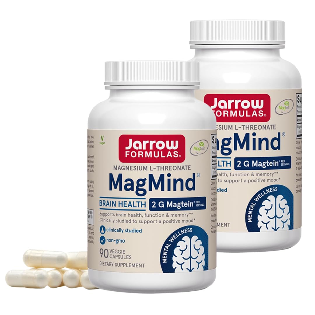 Jarrow Formulas MagMind bottle front showing Magtein for brain support