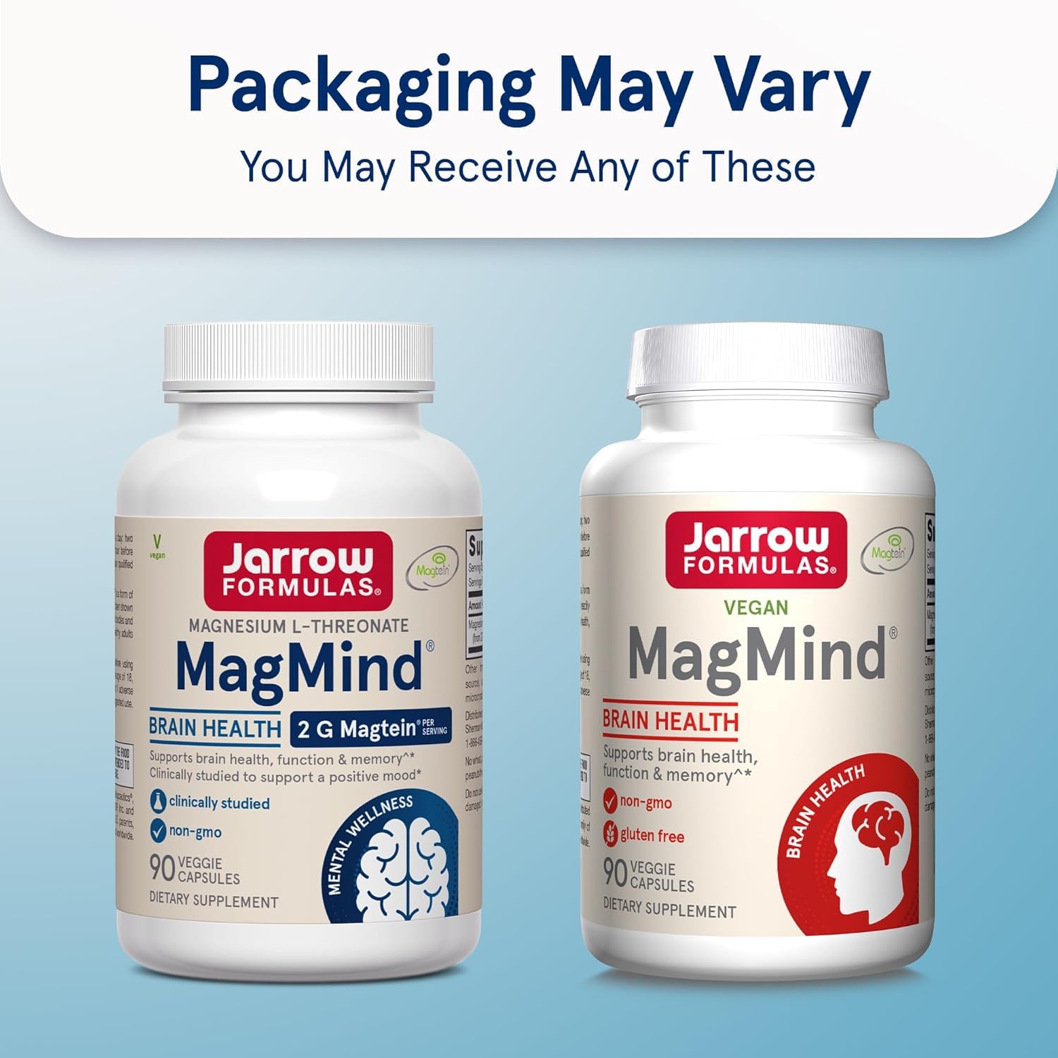 Jarrow MagMind vegan, Non-GMO formula supports clean brain health