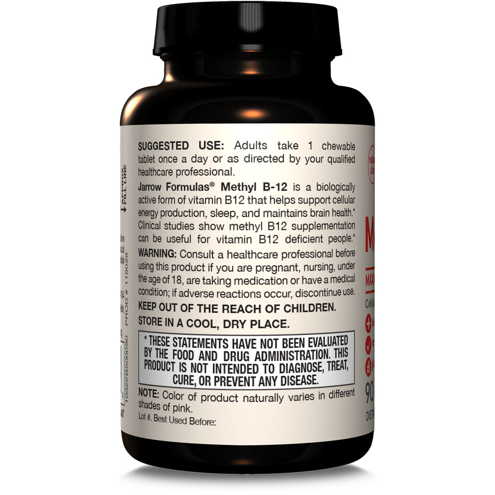 Jarrow Formulas Methyl B-12 chewable texture closeup.