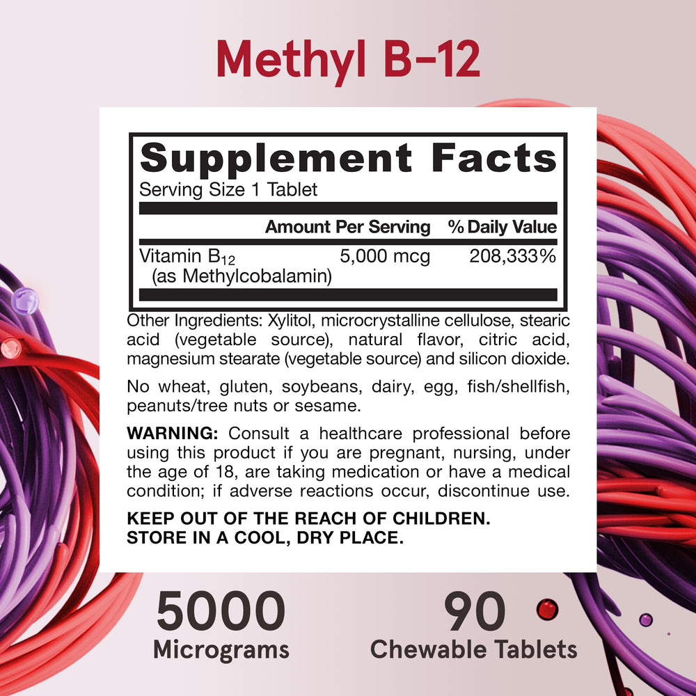Jarrow Formulas label design highlights 5000 mcg per tablet.