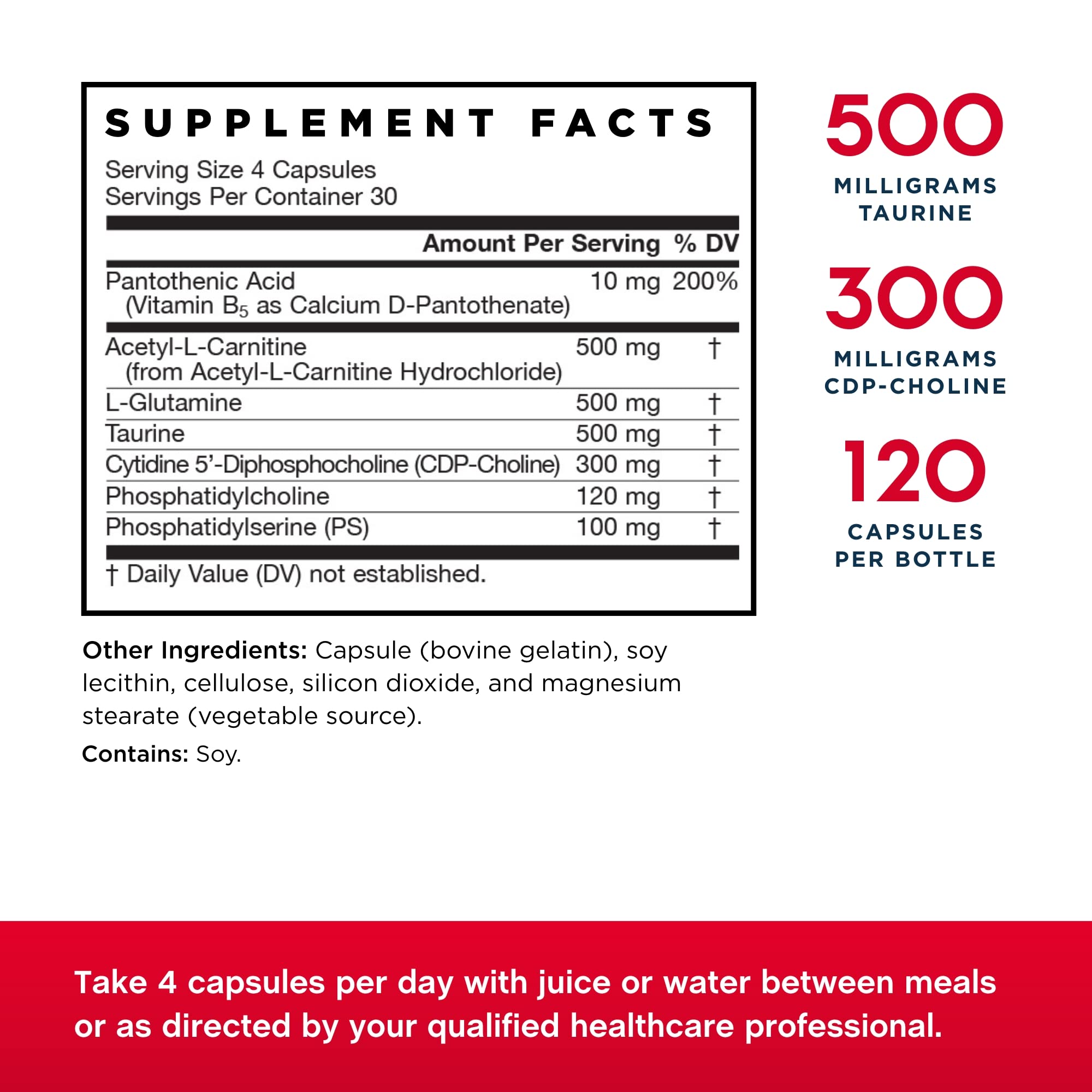 Jarrow Formulas Neuro Optimizer bottle back with nutrition facts and gluten-free note.