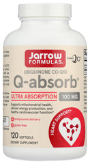 Jarrow Formulas Q-Absorb CoQ10 bottle with high-absorption delivery system.