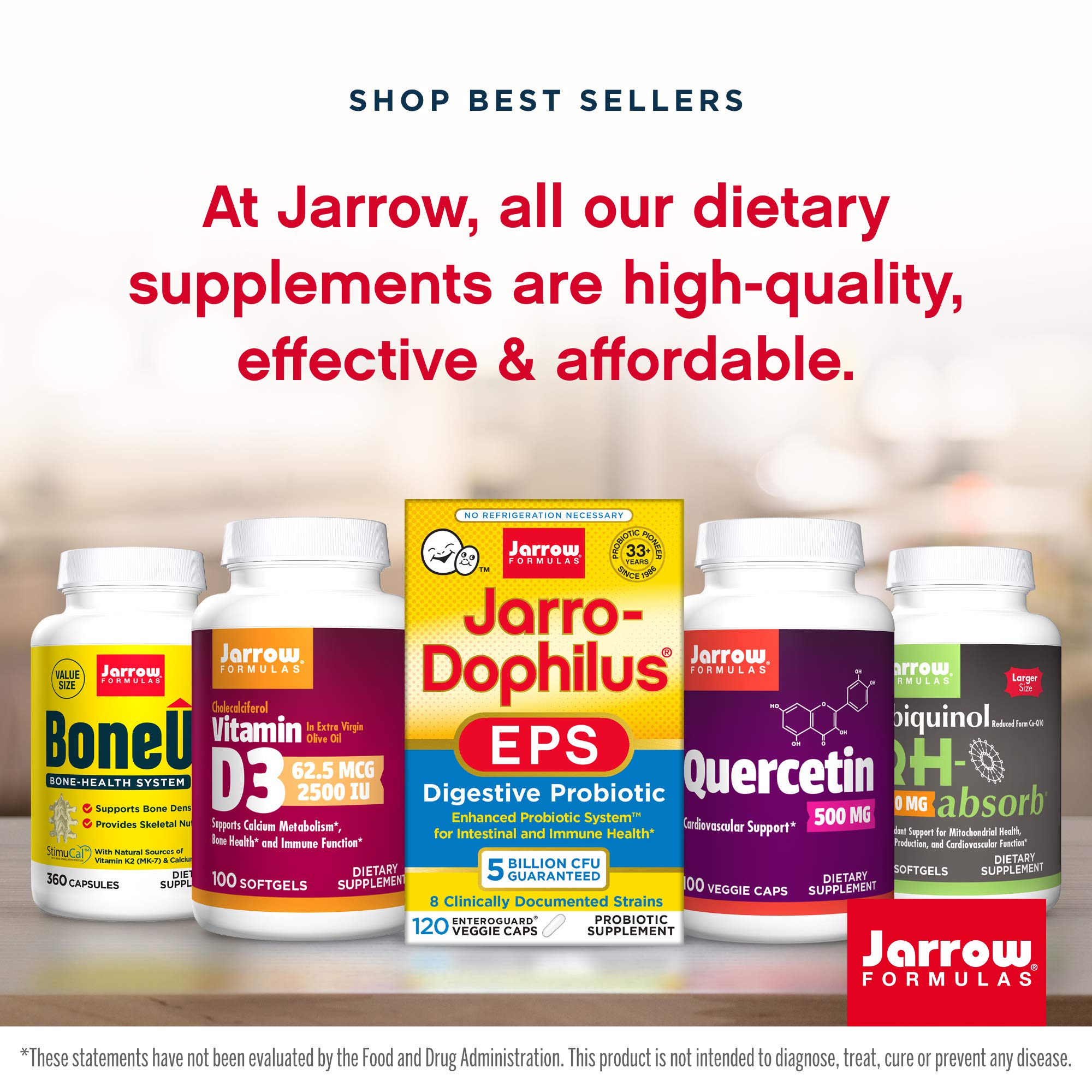 Lifestyle shot showing daily supplement routine with Jarrow Quercetin 500 mg