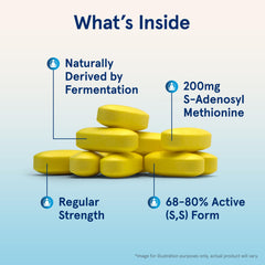 Enteric-coated SAMe tablet preserving potency.