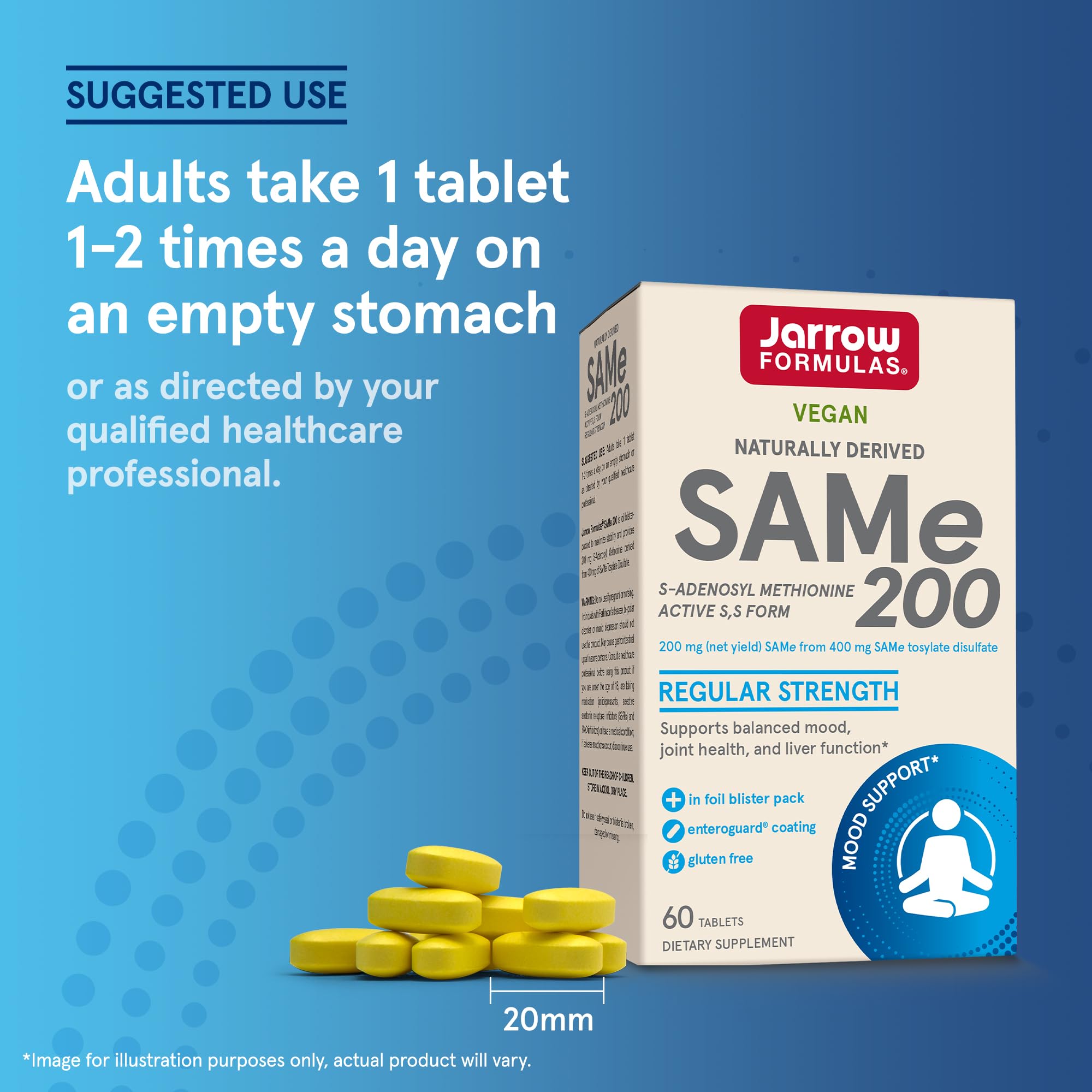 Jarrow Formulas SAMe linked to glutathione support.