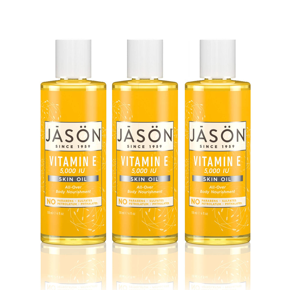 JASON Vitamin E oil is free from parabens, phthalates, and sulfates.