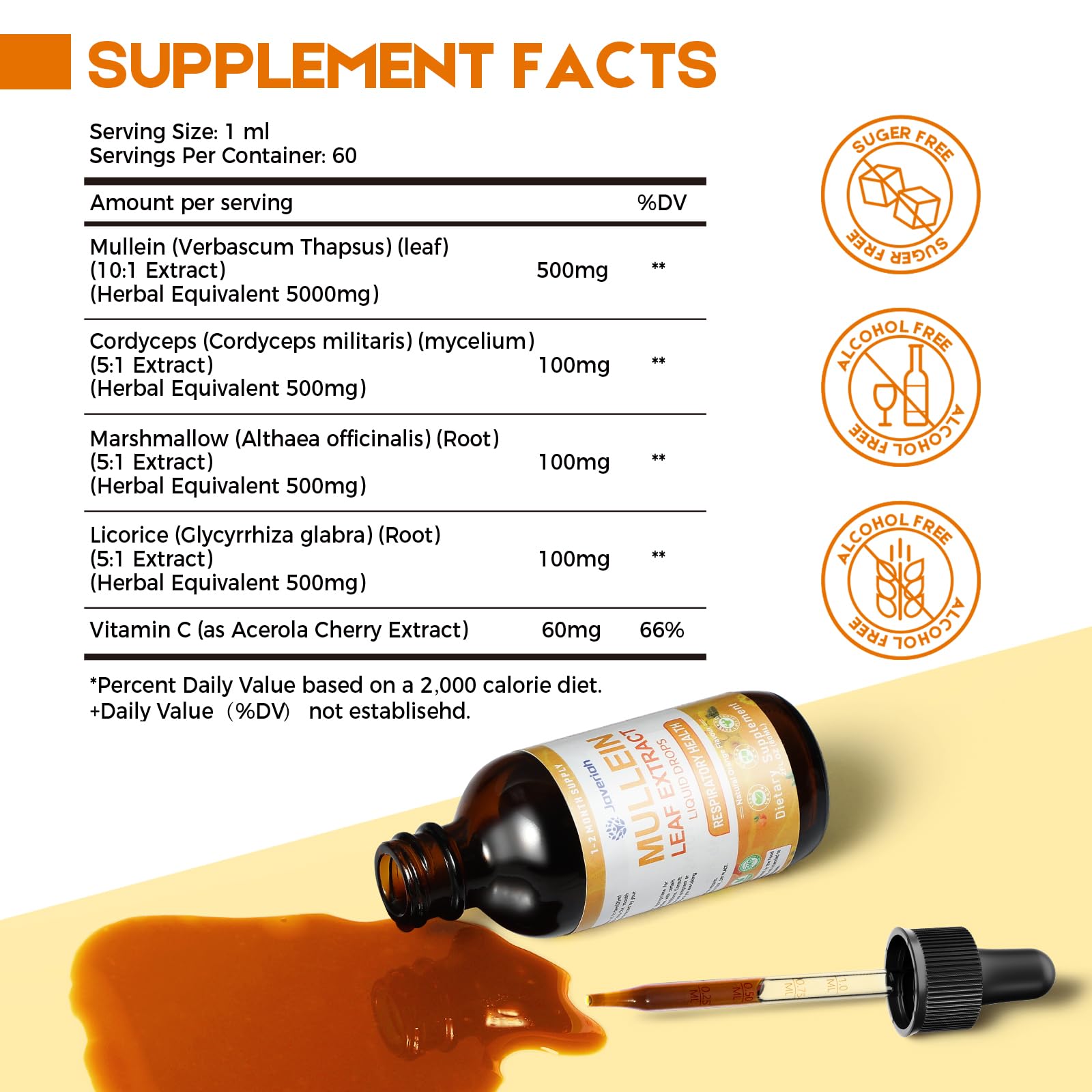 Javeriah Mullein Drops dropper for daily wellness
