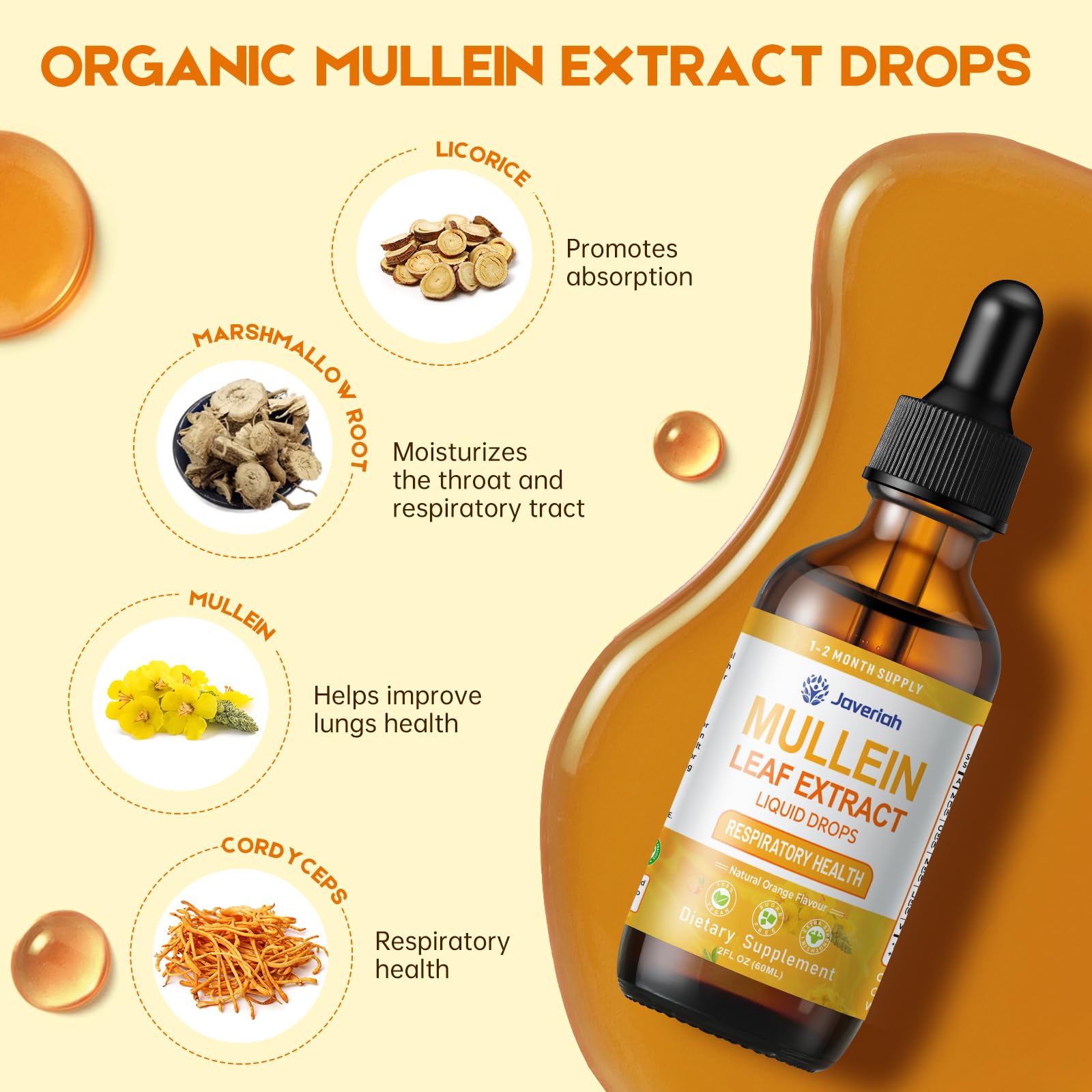 Javeriah Mullein Drops with mullein leaf and marshmallow