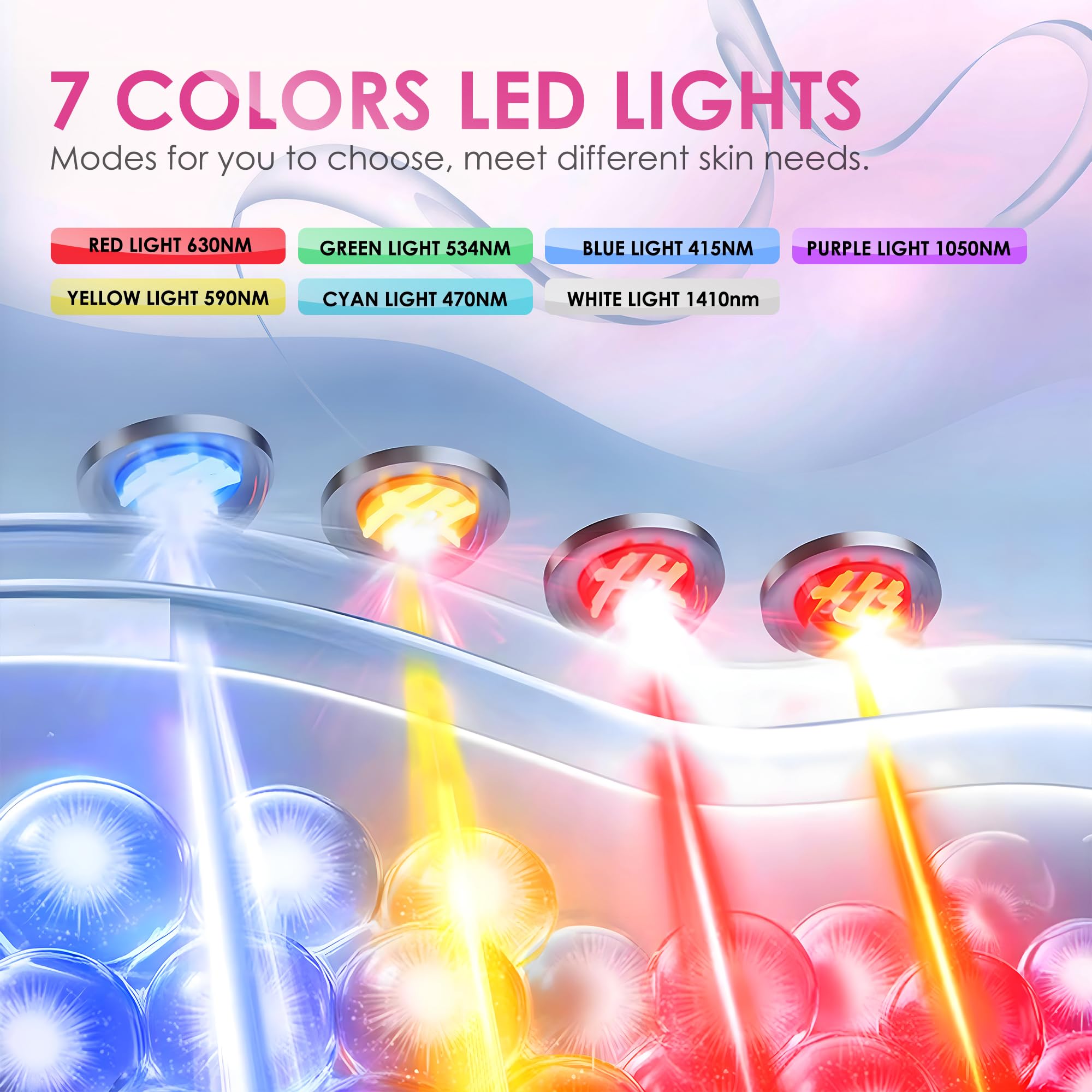 JAY SAREES 7-colors LED mask in gold finish for customizable sessions.