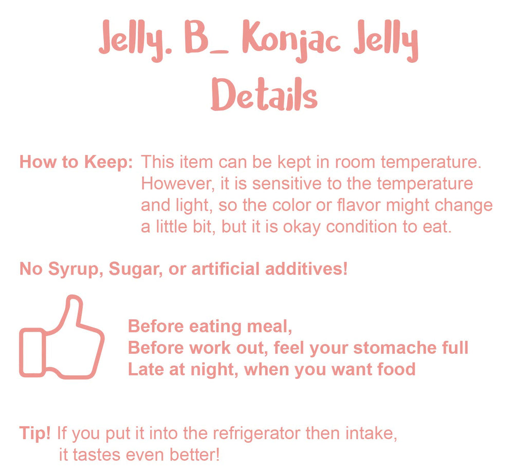 Jayone Jelly.B 150ml serving highlights 6 kcal per pack.