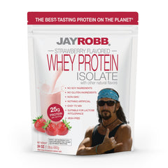 Jay Robb Whey Protein Strawberry bottle with clean nutrition for active days