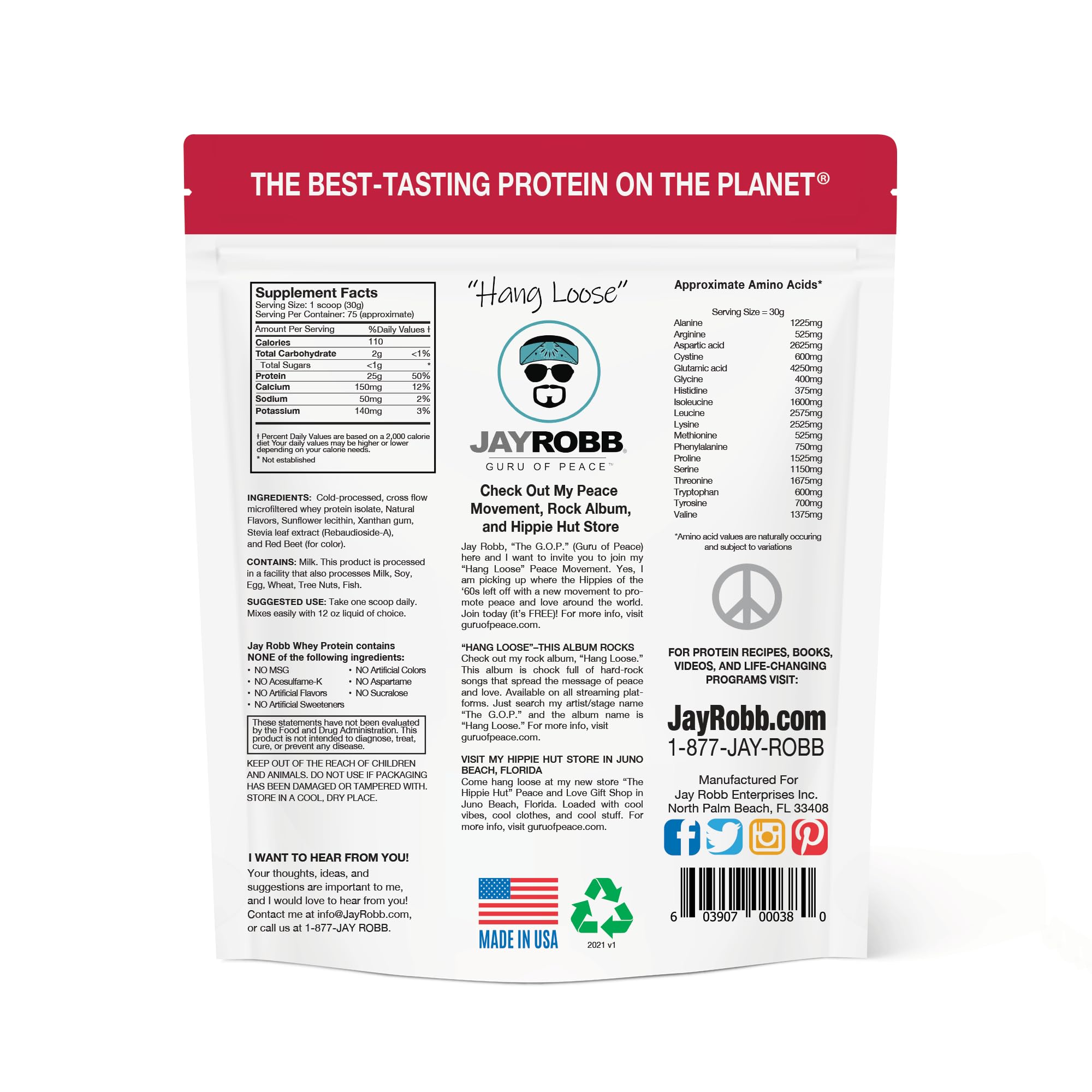 JAYROBB Whey Protein strawberry shake showing quick protein for workouts.