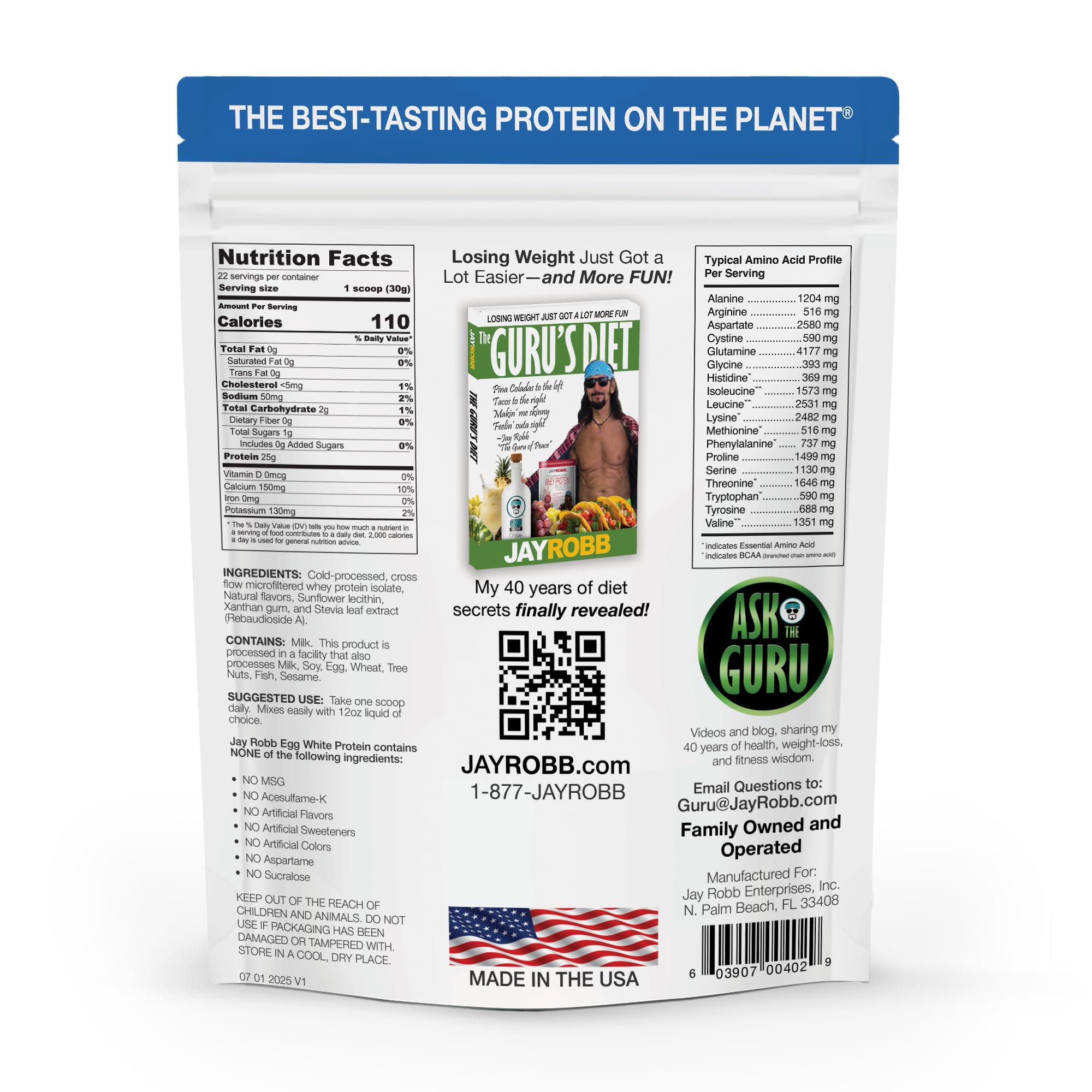 JAYROBB Whey Protein Vanilla pour scene showcases stevia-sweetened flavor.