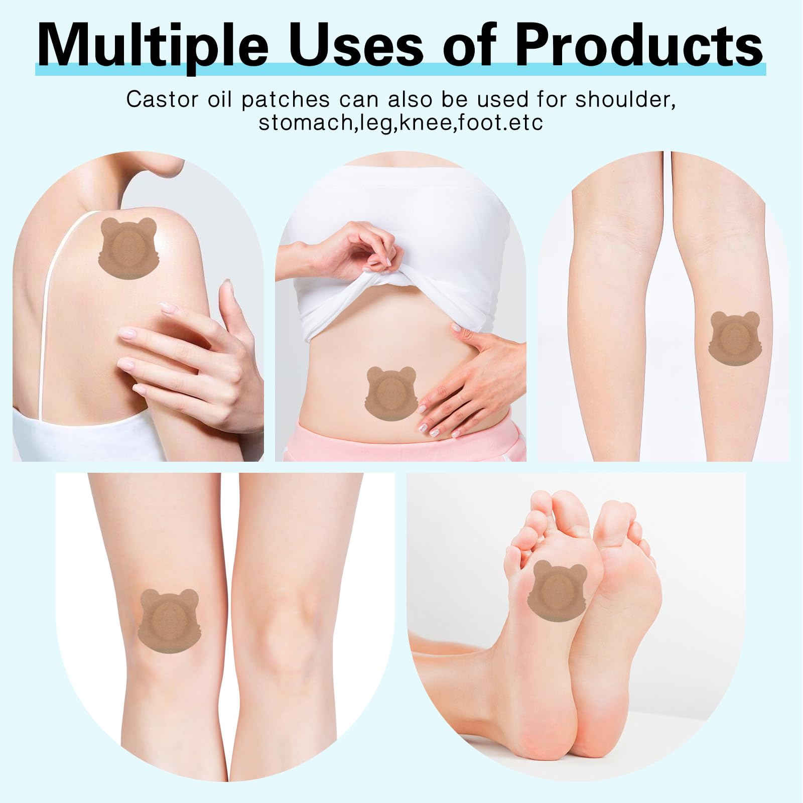 JayruiMice castor oil patches breathable spunlace fabric keeps skin comfortable