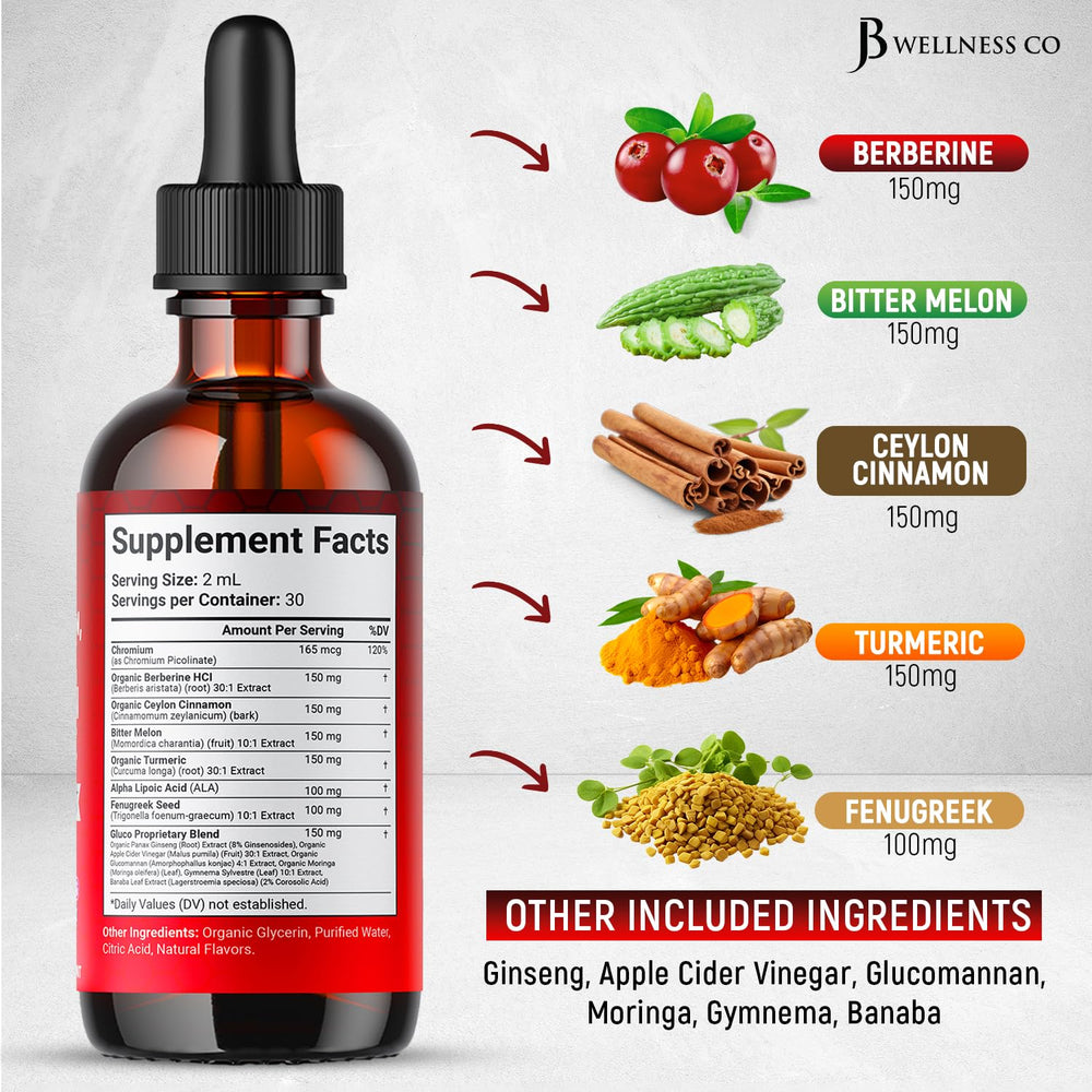 JB Wellness Co Berberine Cinnamon Drops dropper enabling precise dispensing.