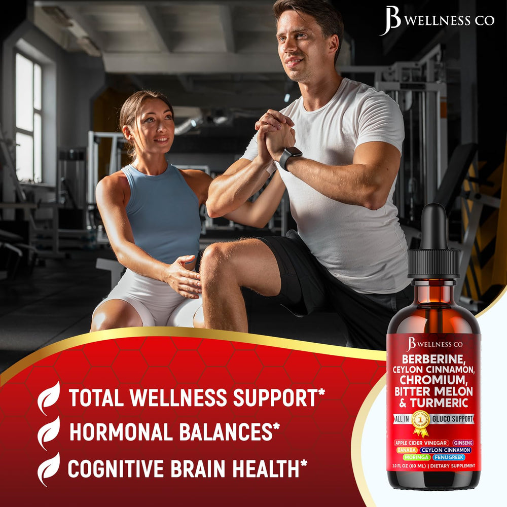 Packaging display of JB Wellness Co Berberine Cinnamon Drops on shelf.