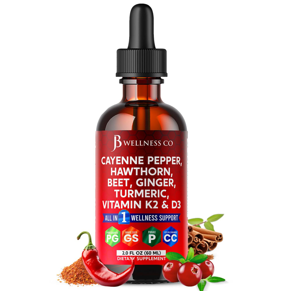 JB Wellness Co Cayenne pepper liquid drops bottle pour for daily wellness
