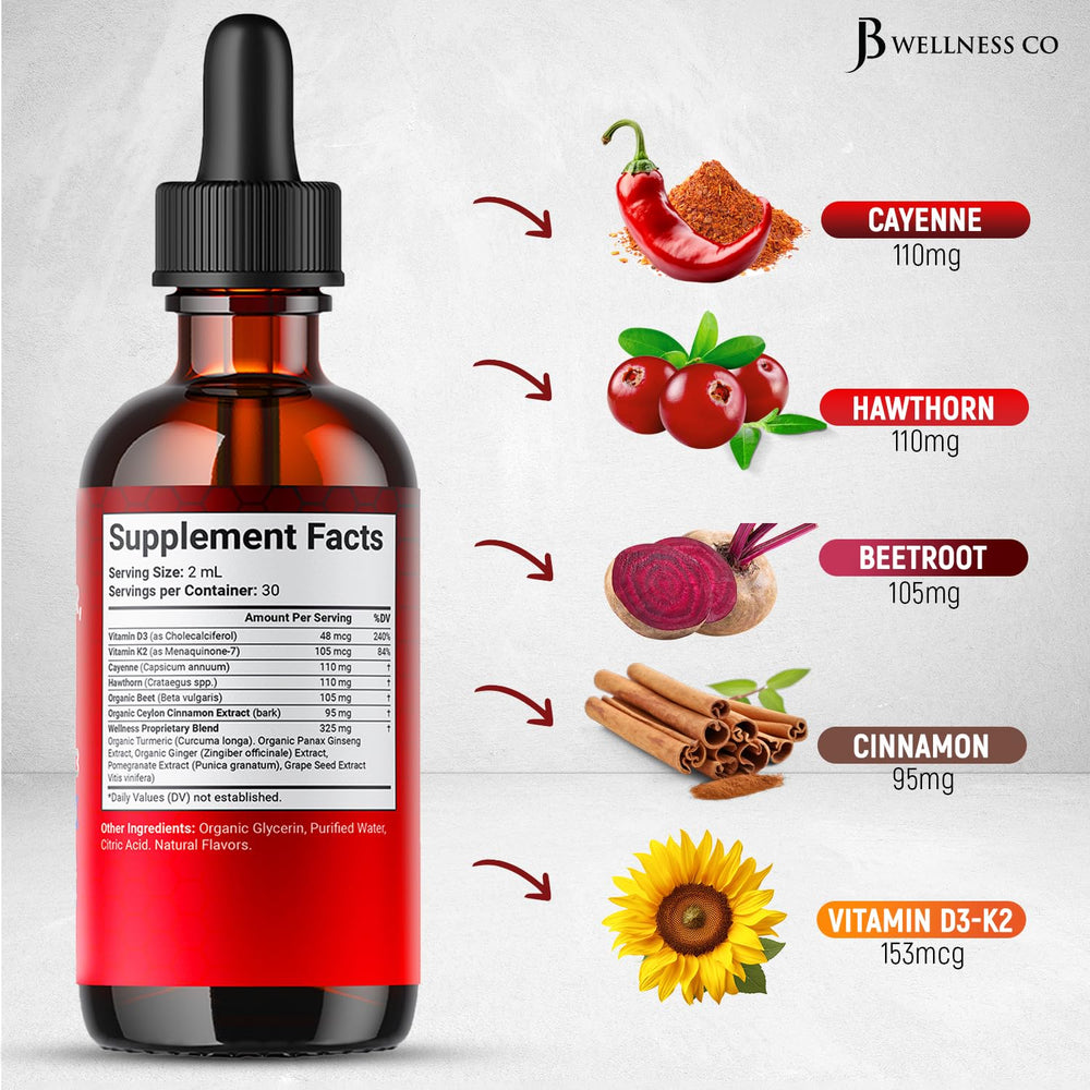 JB Wellness Co Hawthorn berry turmeric extract bottle close-up for everyday vitality